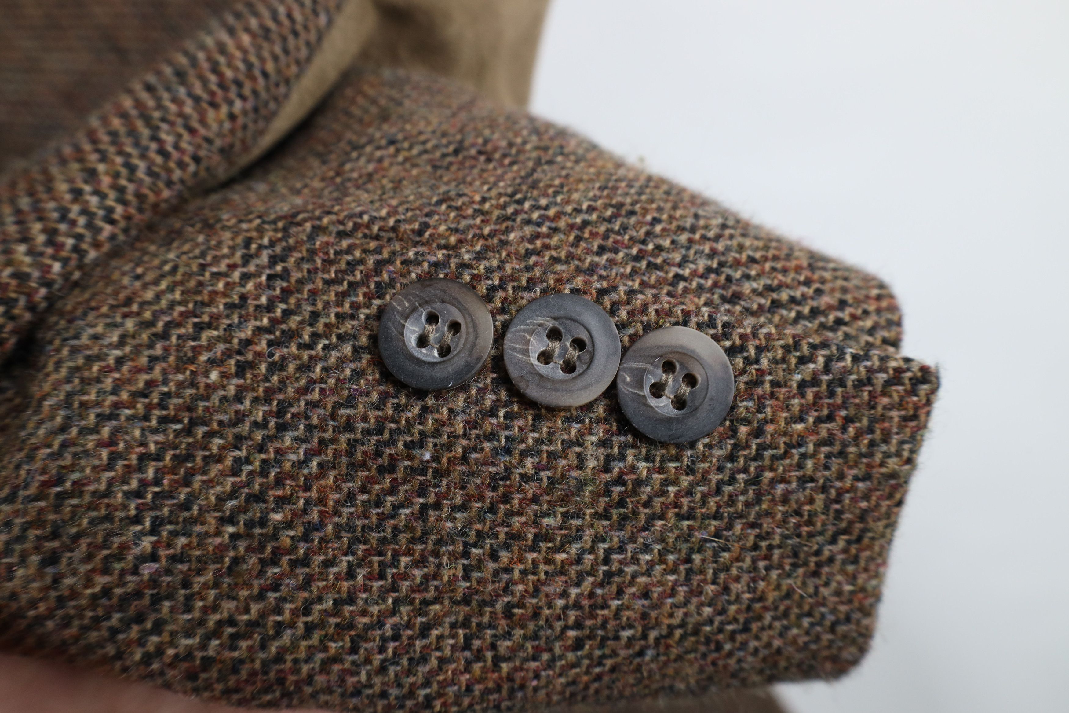 Vintage Vintage 90s Tweed Elbow Patch Strap Collar Blazer Jacket USA Size US XXL / EU 58 / 5 - 5 Thumbnail