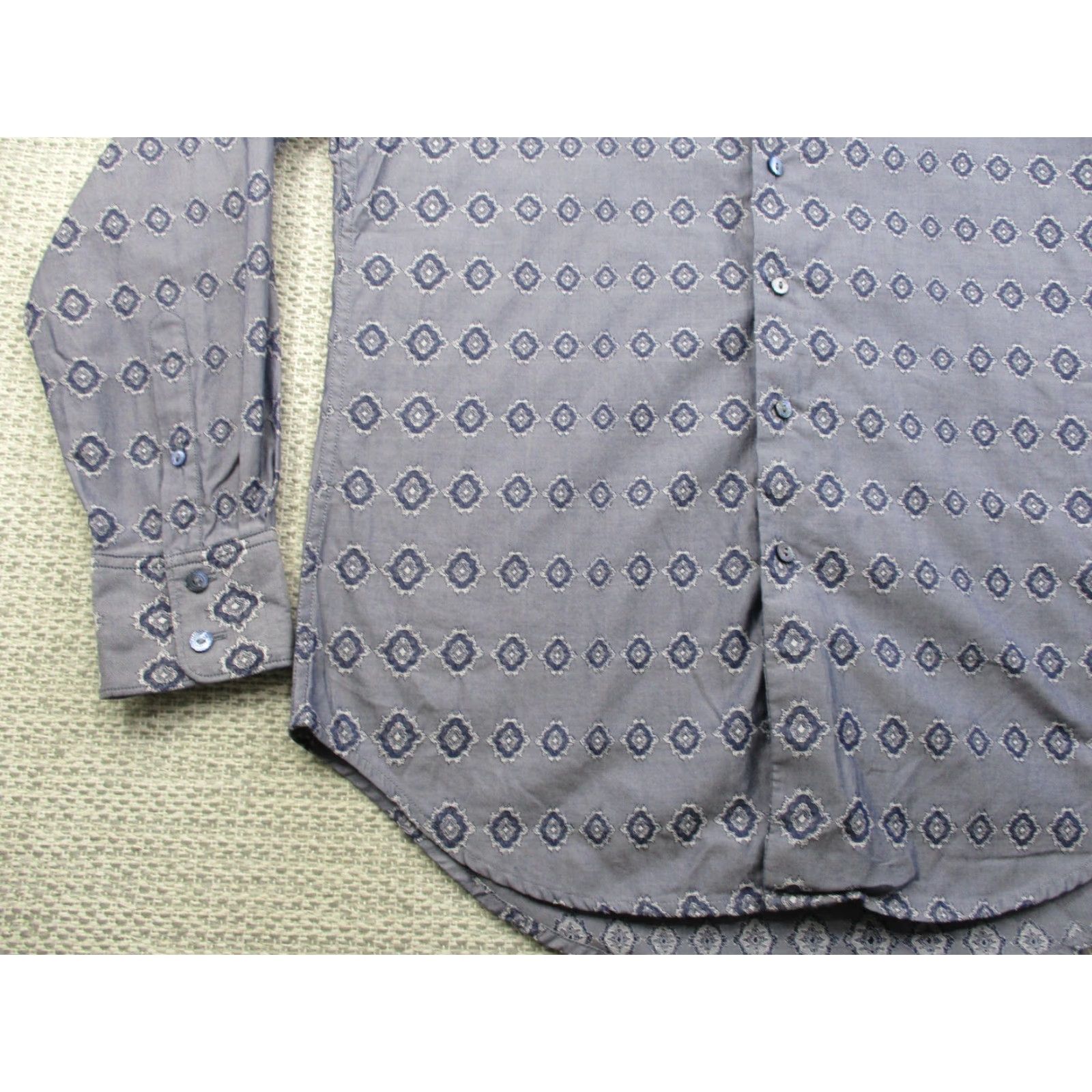 Robert Graham Robert Graham Shirt Mens Small Gray Blue Pattern Button Up Long Sleeve Designer Size US S / EU 44-46 / 1 - 3 Thumbnail