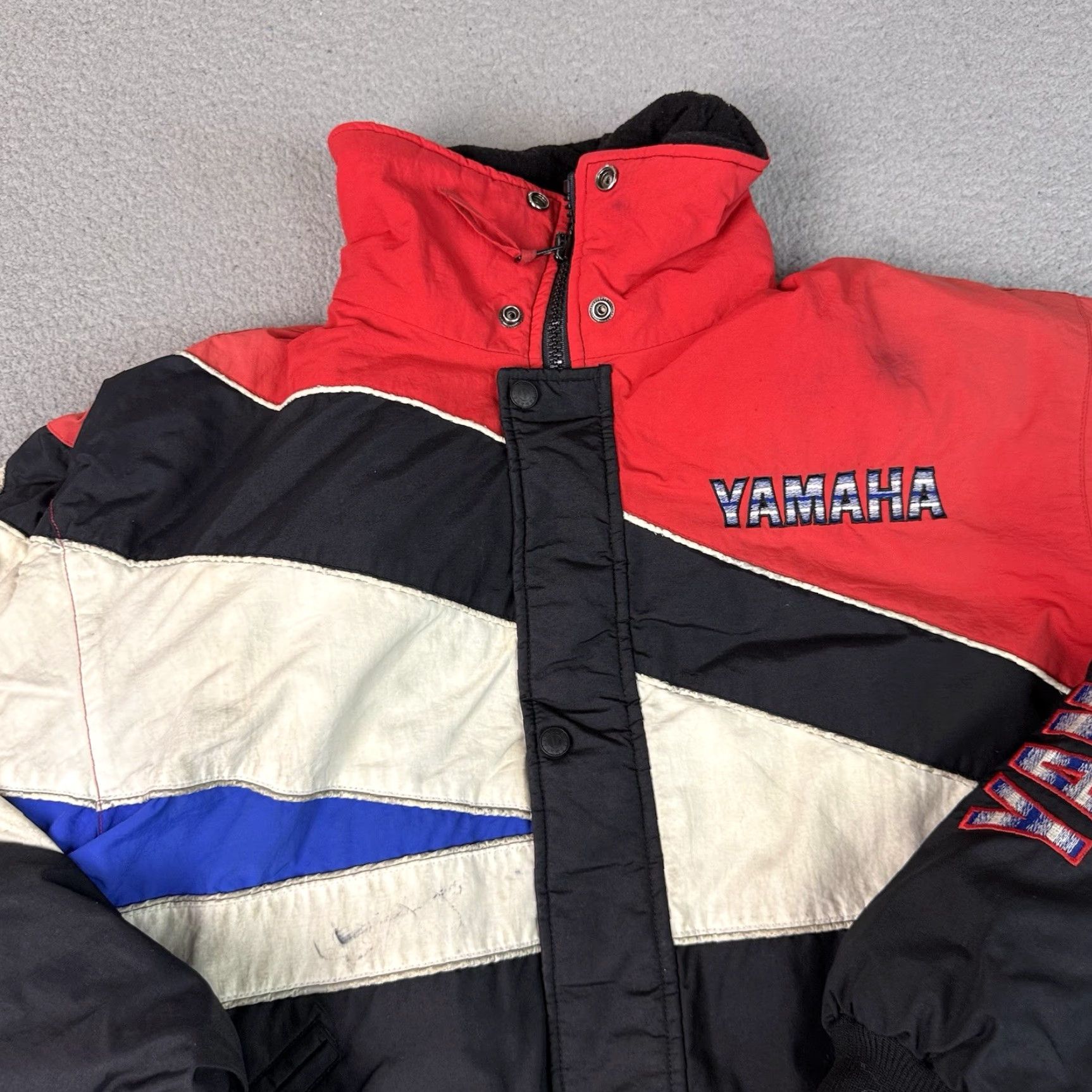 Yamaha VINTAGE Yamaha Jacket Adult Large Black Striped Racing Cold Weather Rare Moto L Size US L / EU 52-54 / 3 - 2 Thumbnail