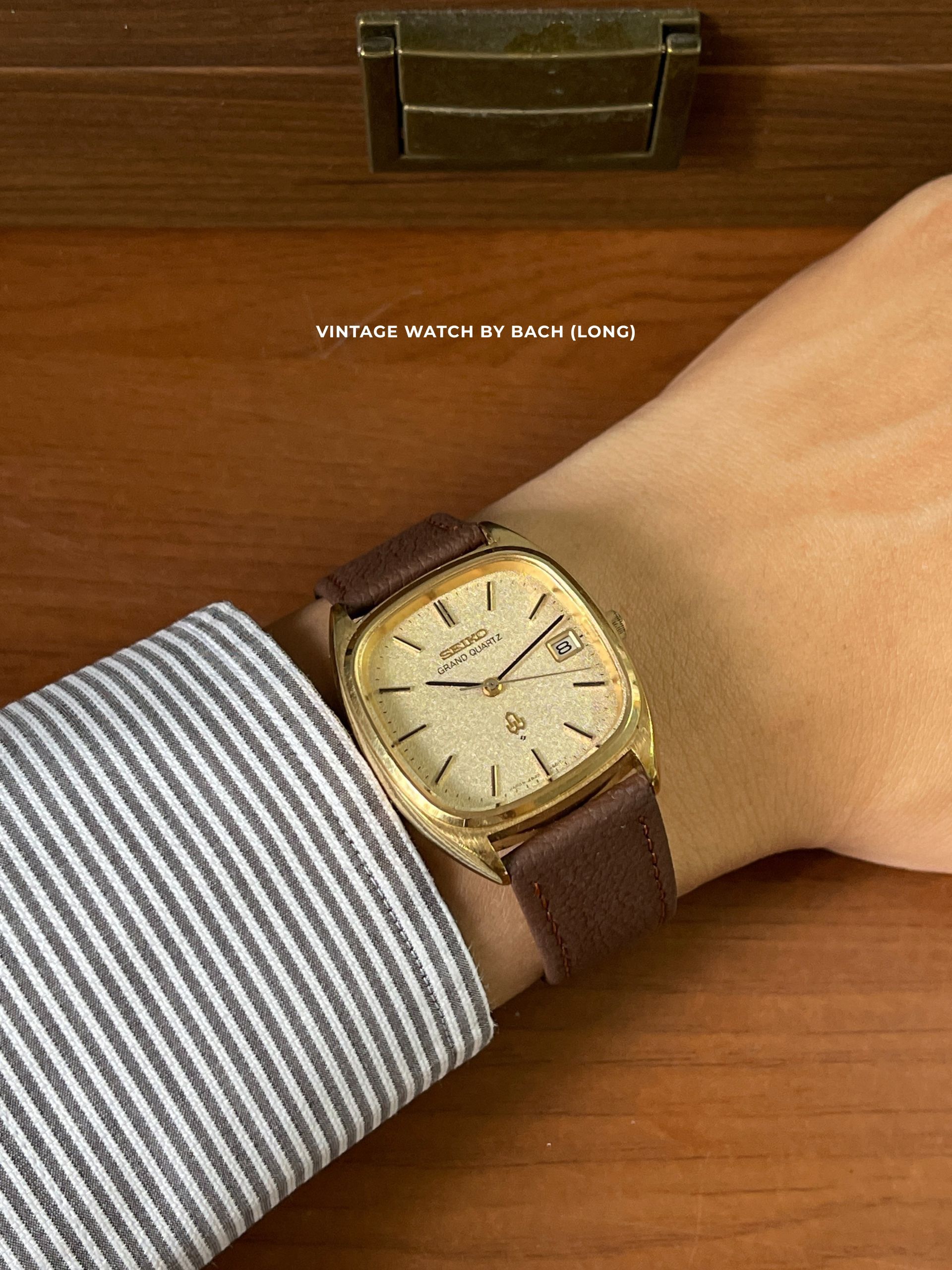 Seiko Grand Quartz 4842-5011 Barrel/Tank Gold Watch (Rare)