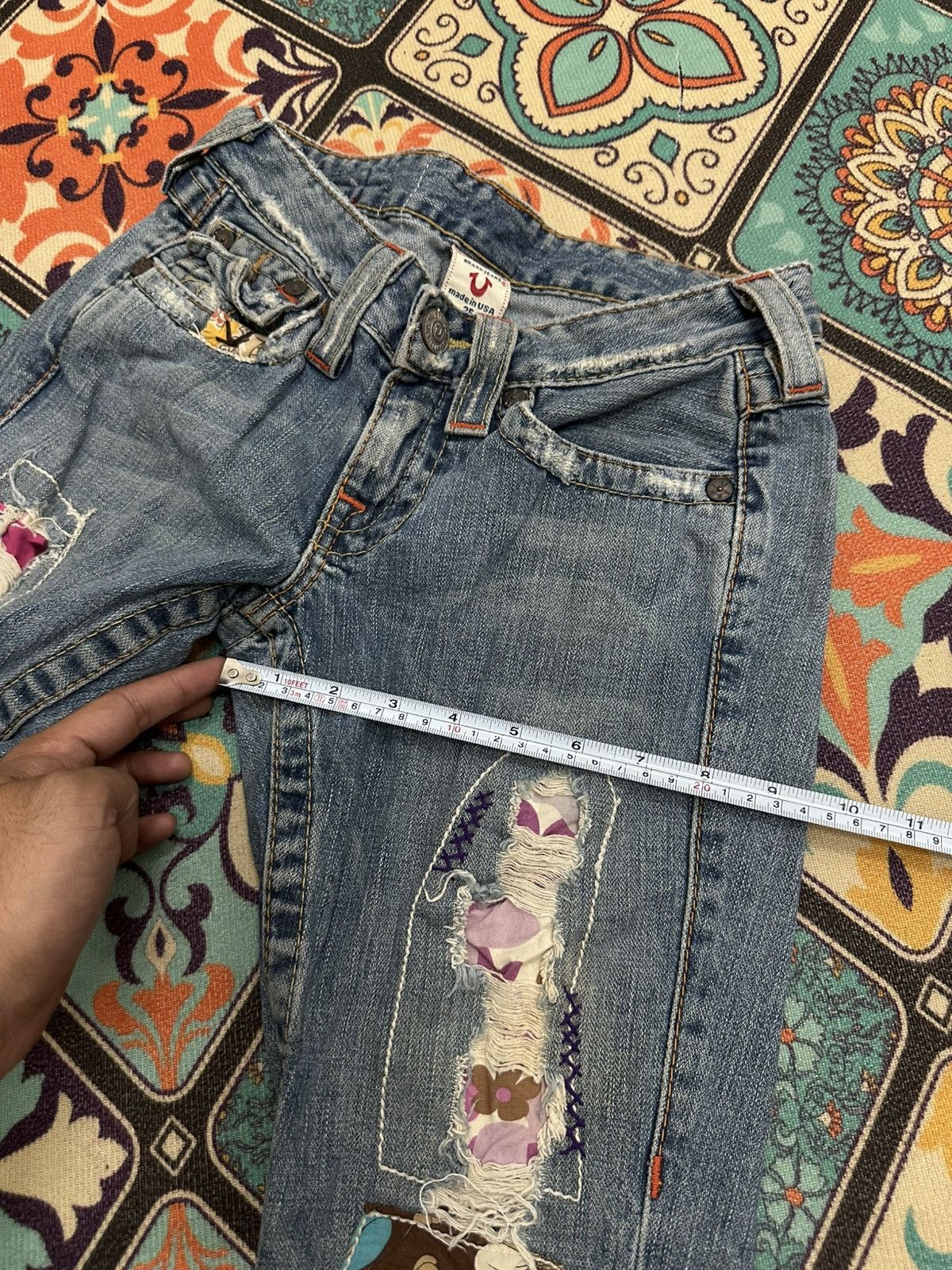 True Religion Vintage True Religion Woodstock Tour Patches Denim Pant Size US 26 / EU 42 - 14 Thumbnail