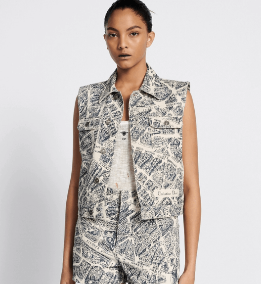 Dior o1w1db11225 422G16 Vest in White/Navy Blue Size XS / US 0-2 / IT 36-38 - 4 Thumbnail