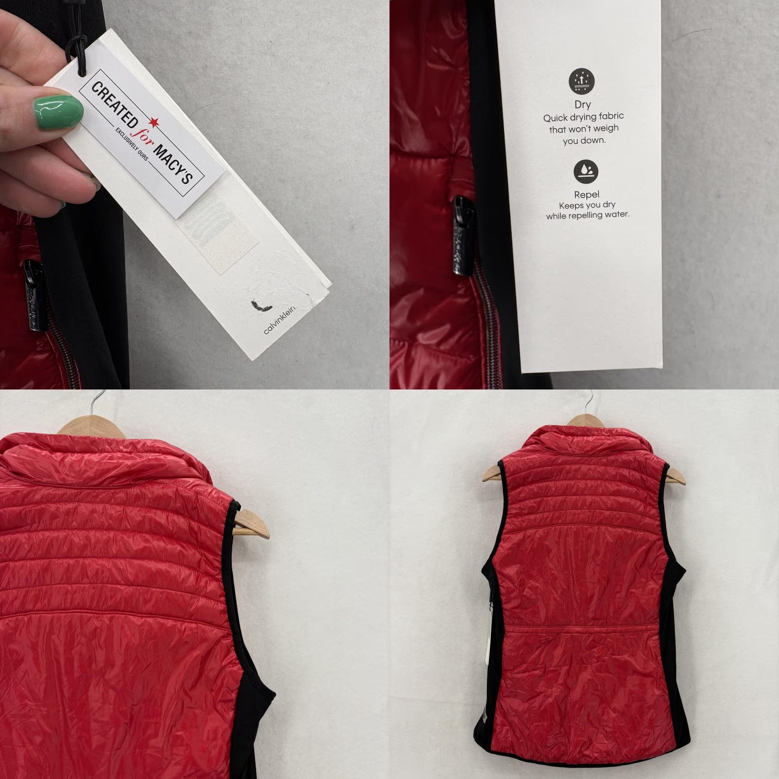 Calvin Klein Calvin Klein Performance Vest Womens Medium Red Quilted Pockets Lightweight NWT Size M / US 6-8 / IT 42-44 - 9 Thumbnail