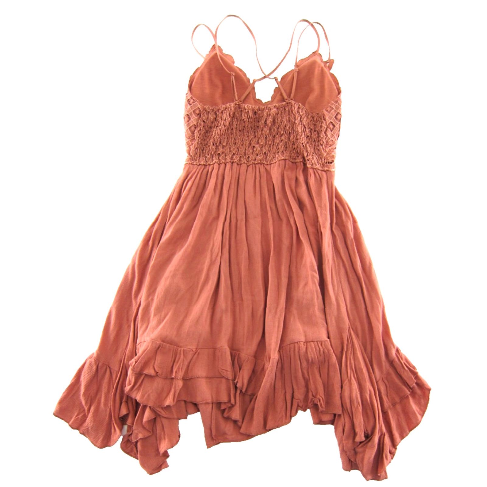 Vintage Wishlist Coral Pink Deep V Embroidered Rayon Slip Sun Dress Medium Womens Size M / US 6-8 / IT 42-44 - 2 Thumbnail