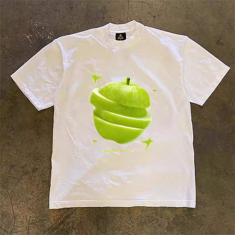Vintage White washed retro apple print t-shirt Size US M / EU 48-50 / 2 - 1 Thumbnail