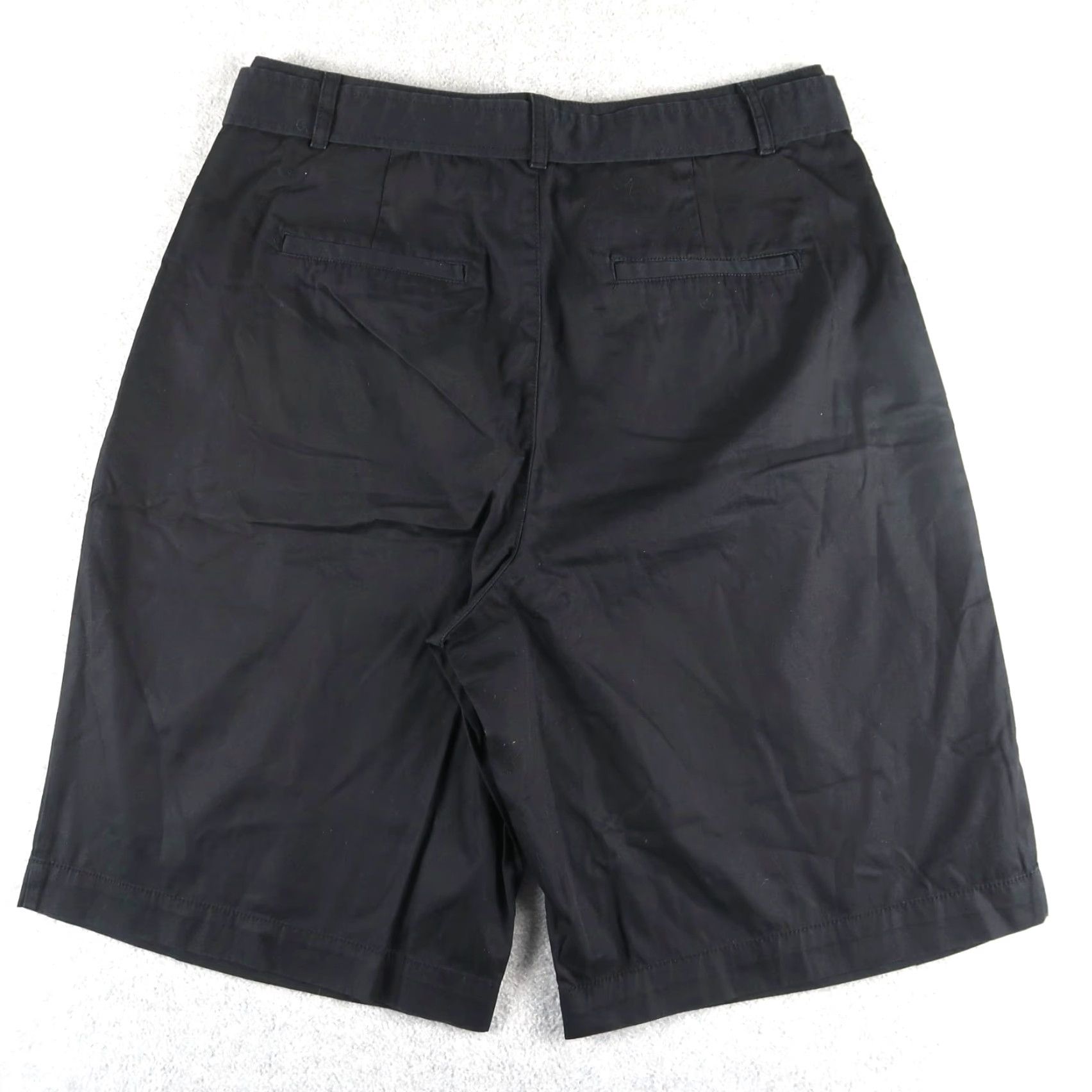 Gap Gap Womens Belted Cotton Twill Shorts Pleat Front Black NWT Size 14 Shorts Casual Chino Pockets Belted Womens 14 Black Size 36" / US 14 / IT 50 - 2 Thumbnail