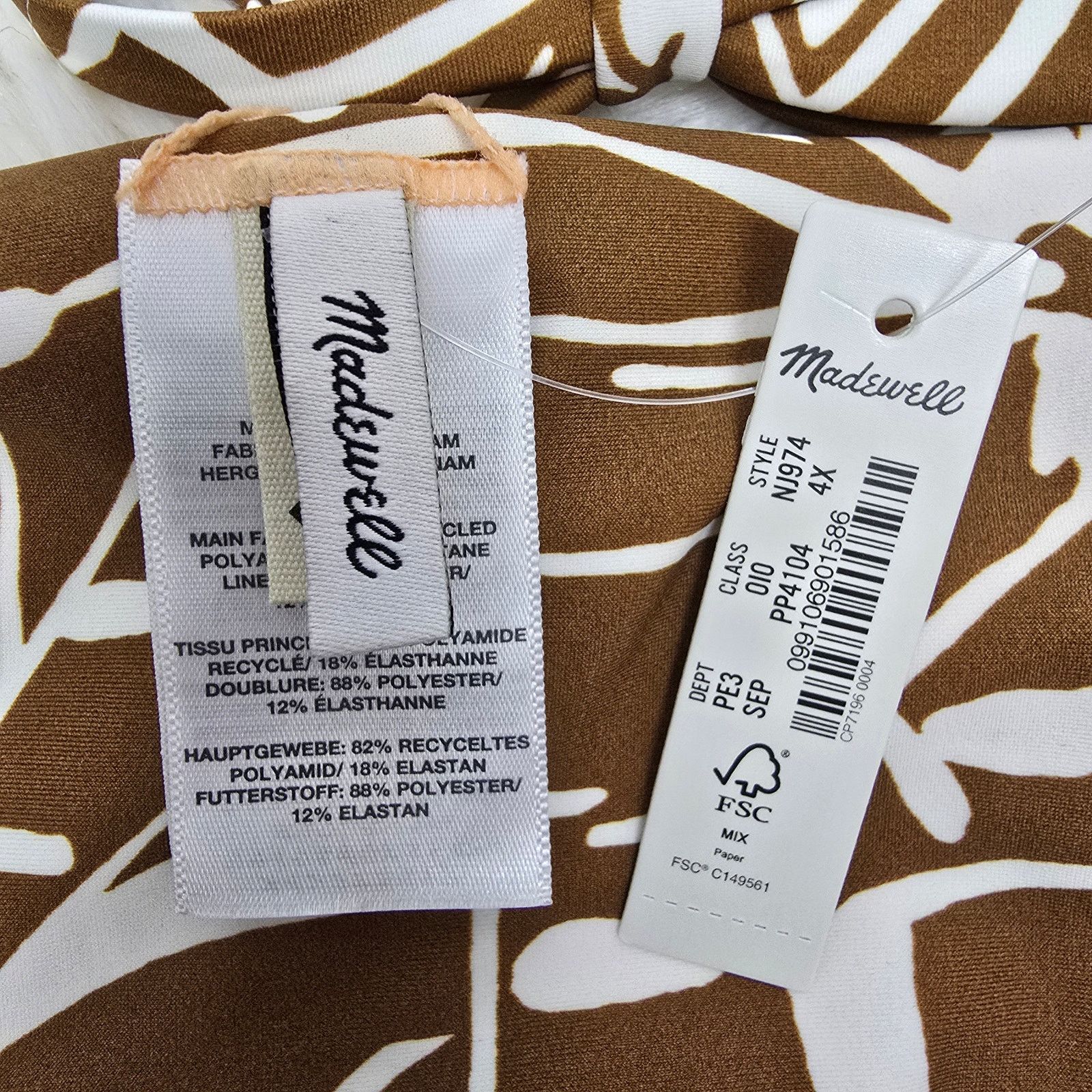 Madewell MADEWELL Plus Tie-Back Bikini Top in Abstract Flora Size 4X Size ONE SIZE - 7 Thumbnail