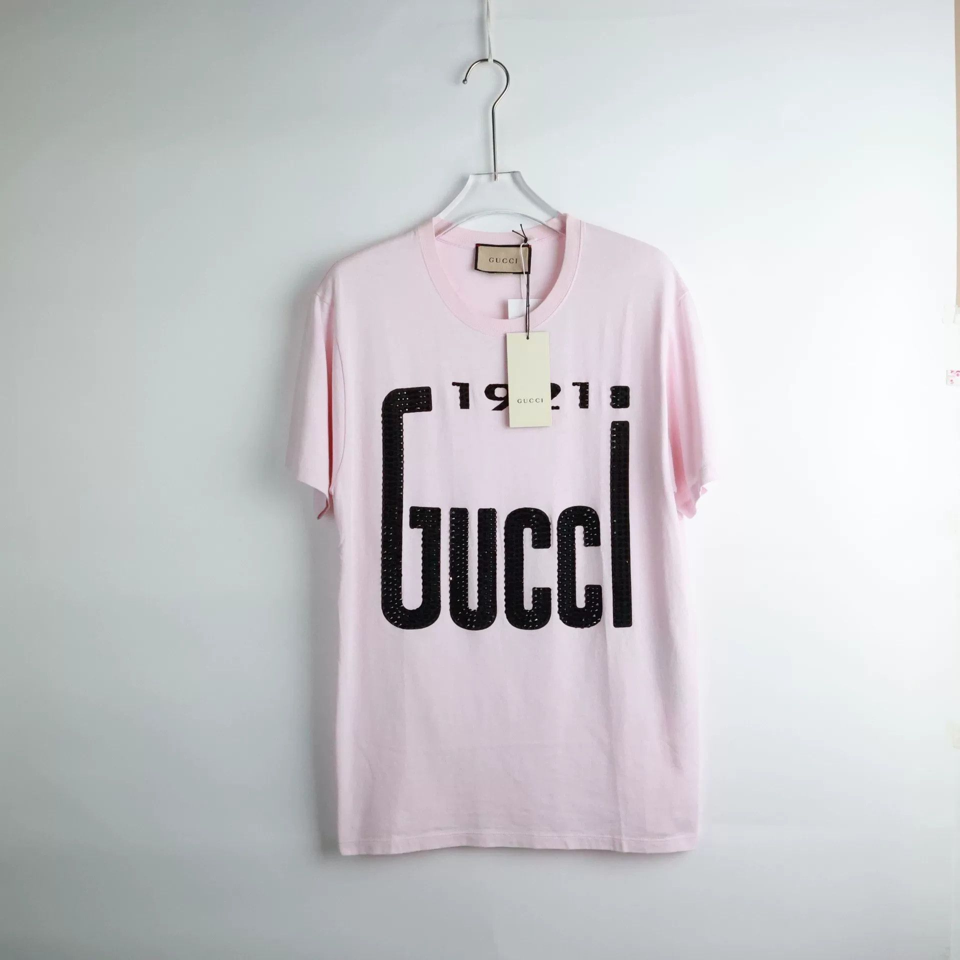 Gucci Gucci FW21 Logo Crystal Drop Shoulder T-Shirt Size S / US 4 / IT 40 - 1 Thumbnail