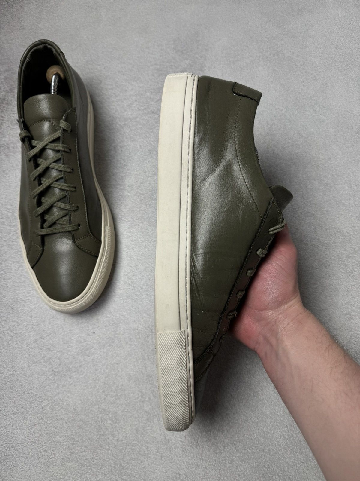 Common Projects Common Projects Achilles Olive Leather Sneakers Size US12 Size US 12 / EU 45 - 11 Thumbnail