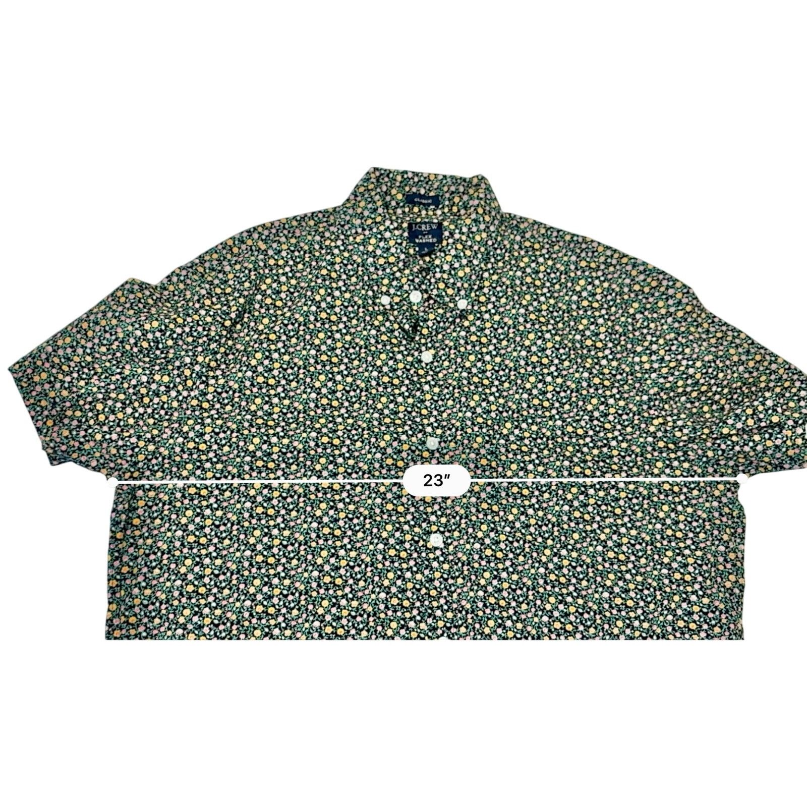 J.Crew J. Crew Collared Classic Flex Washed Green Floral Shirt sx L Size US L / EU 52-54 / 3 - 6 Thumbnail