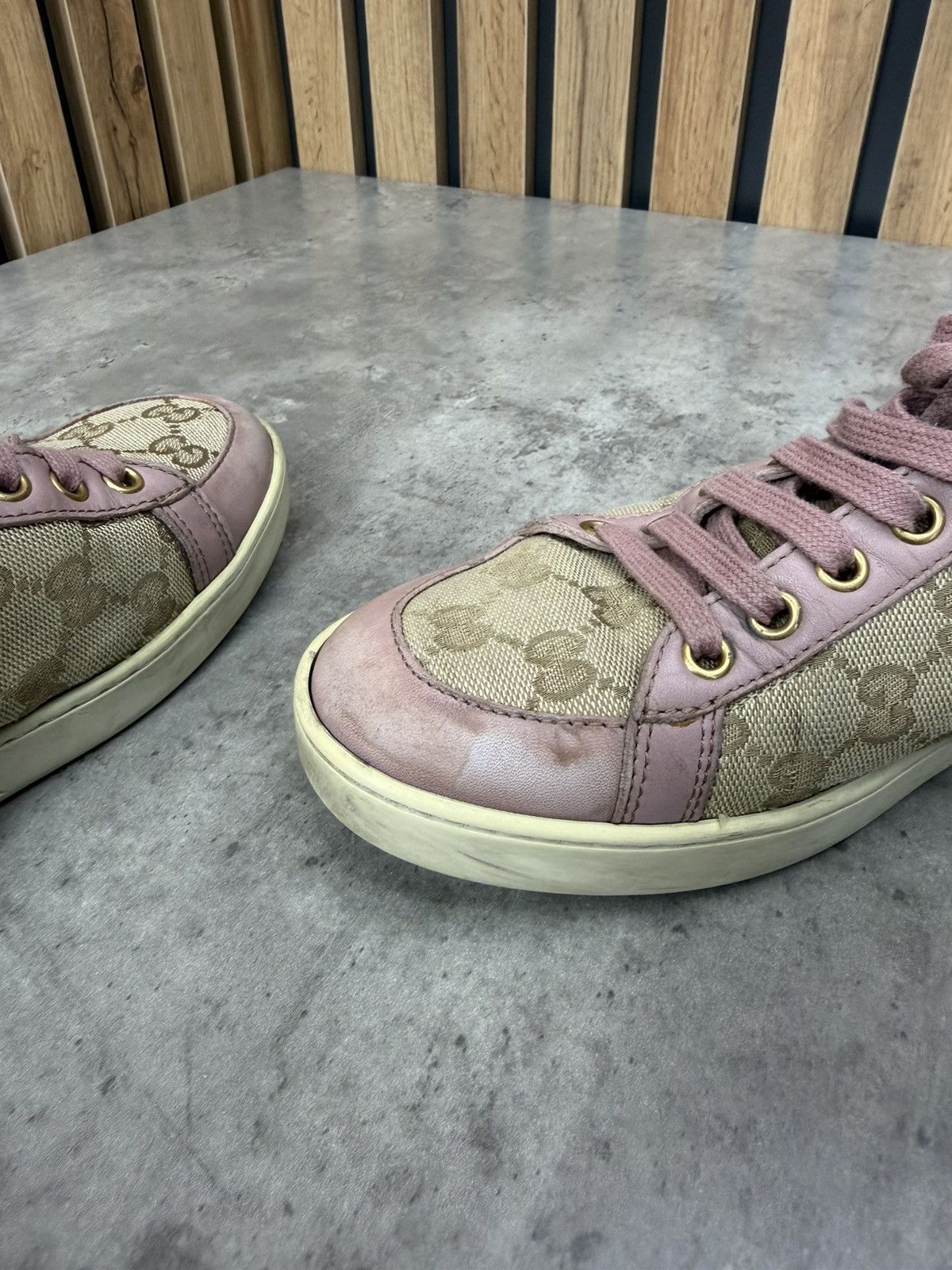 Gucci Gucci GG Monogram High Top Sneakers Pink Canvas Women Size US 8 / IT 38 - 15 Thumbnail