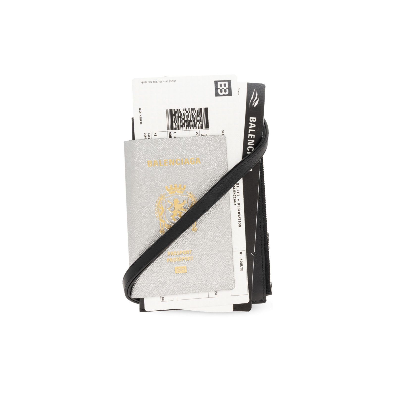 BALENCIAGA White/Black Strap Wallet New & Authentic