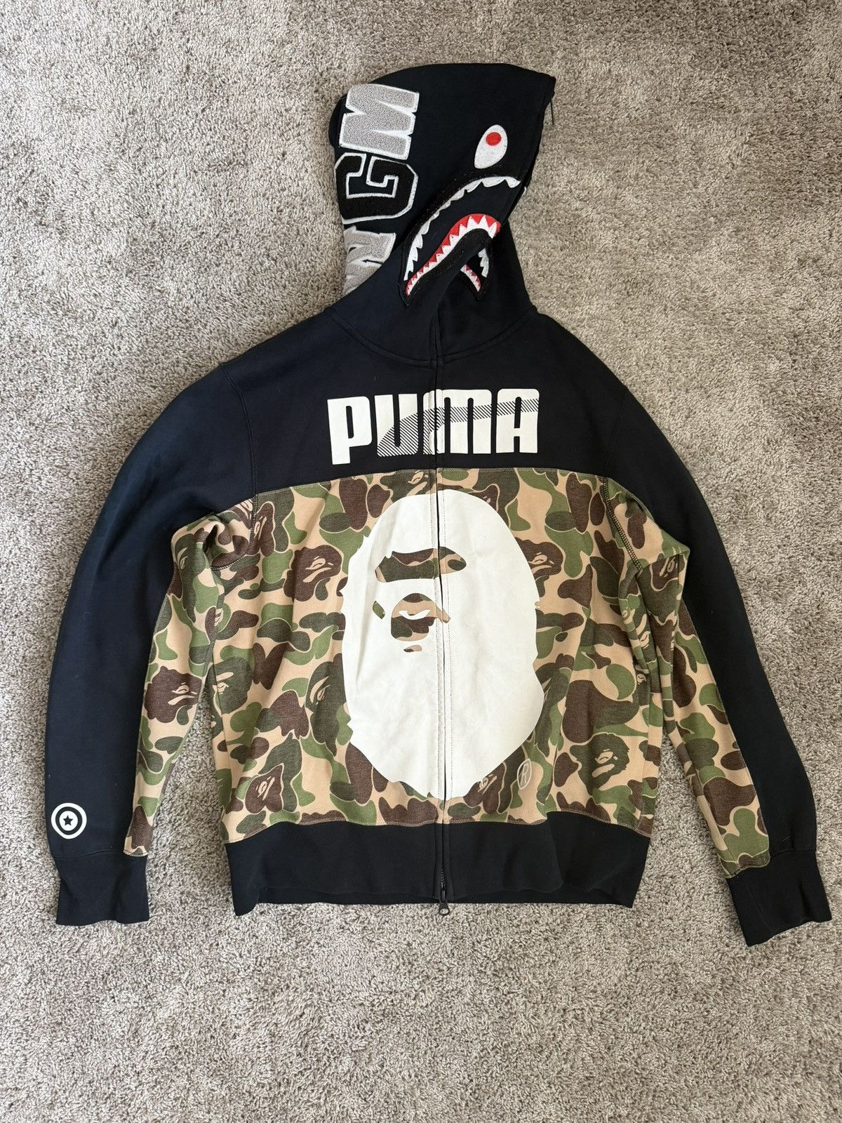 Bape BapexPuma Full Zip Shark Hoodie Size US L / EU 52-54 / 3 - 1 Thumbnail