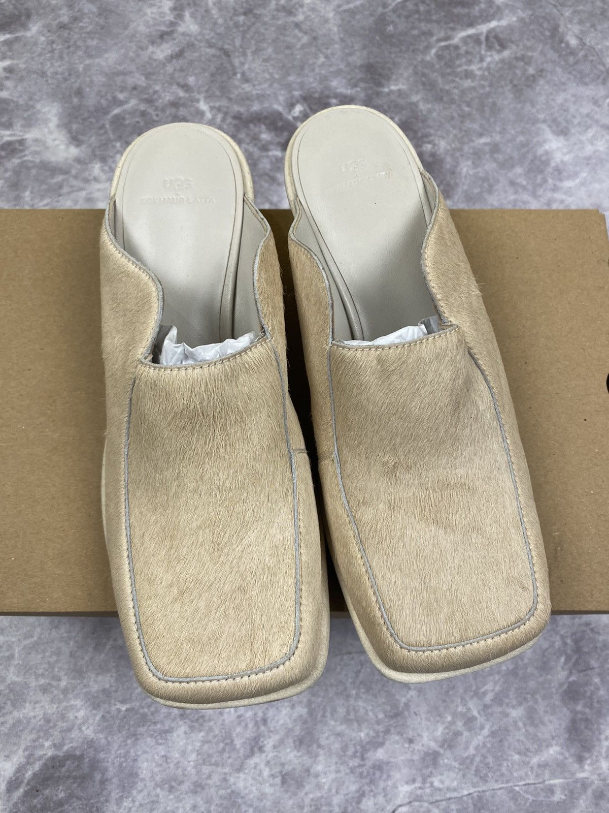 Eckhaus Latta Ugg x Eckhaus Latta Cowboy Block Fur Mules Size: 37 Size US 7 / IT 37 - 3 Thumbnail