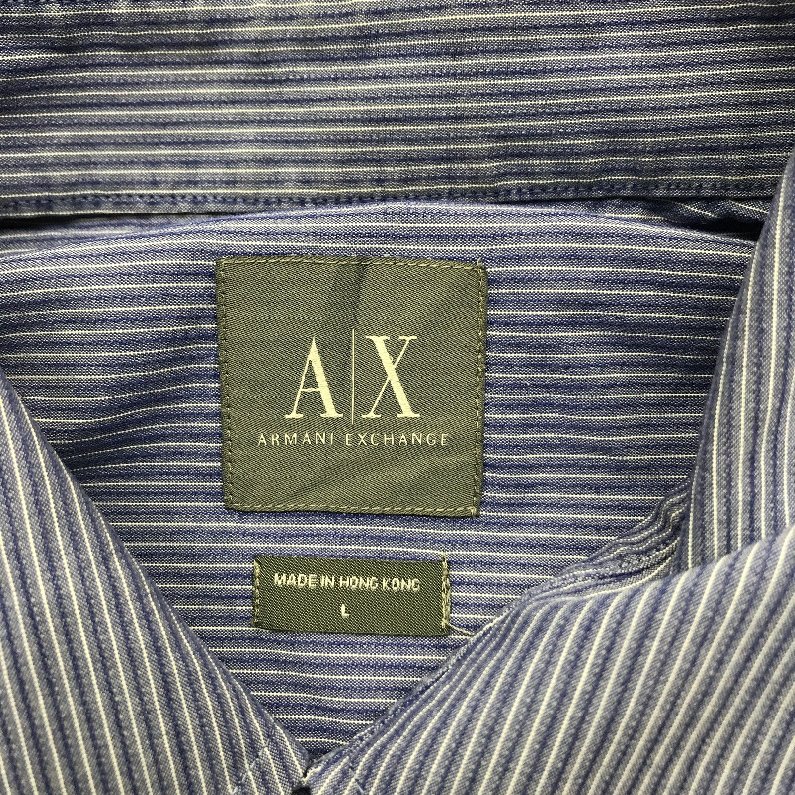 Armani Exchange Armani Exchange Button Up Dress Shirt Mens L Pinstripe Blue Size US L / EU 52-54 / 3 - 4 Thumbnail