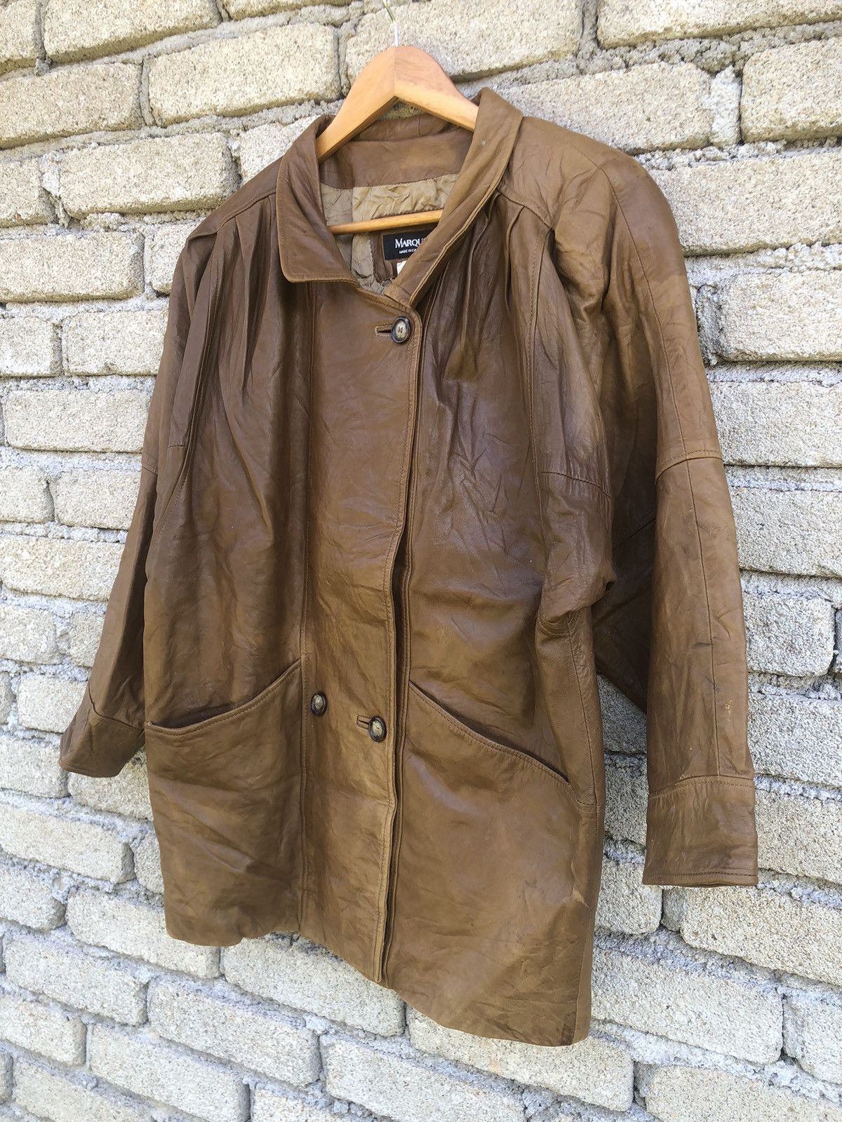 Vintage 💥RARE💥Vintage Marquis Leather Jacket Size L / US 10 / IT 46 - 3 Thumbnail