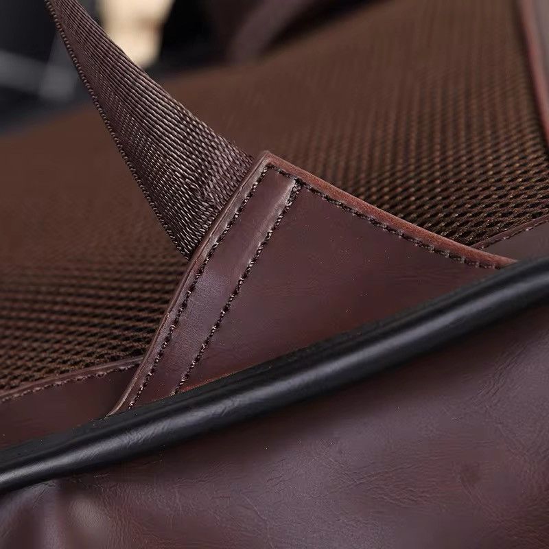Vintage Casual Business Office Solid PU Leather Backpack Size ONE SIZE - 8 Thumbnail