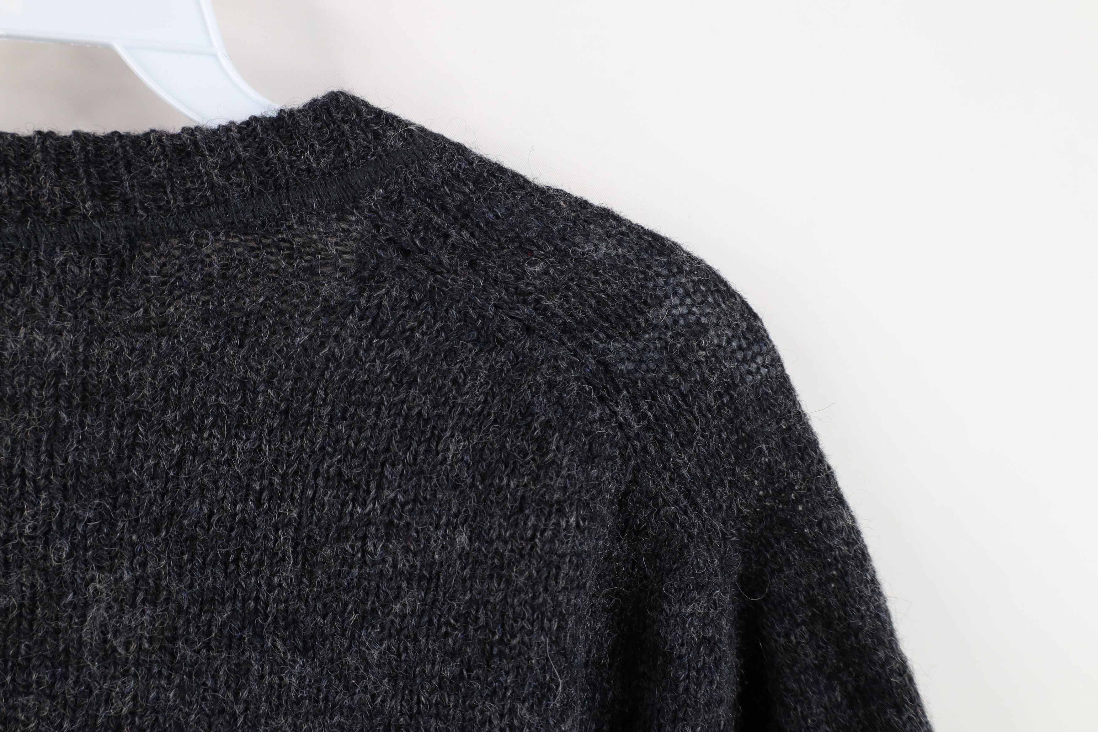 Vintage Vintage 90s Streetwear Wool Knit Crewneck Sweater Dark Gray Size US L / EU 52-54 / 3 - 6 Thumbnail