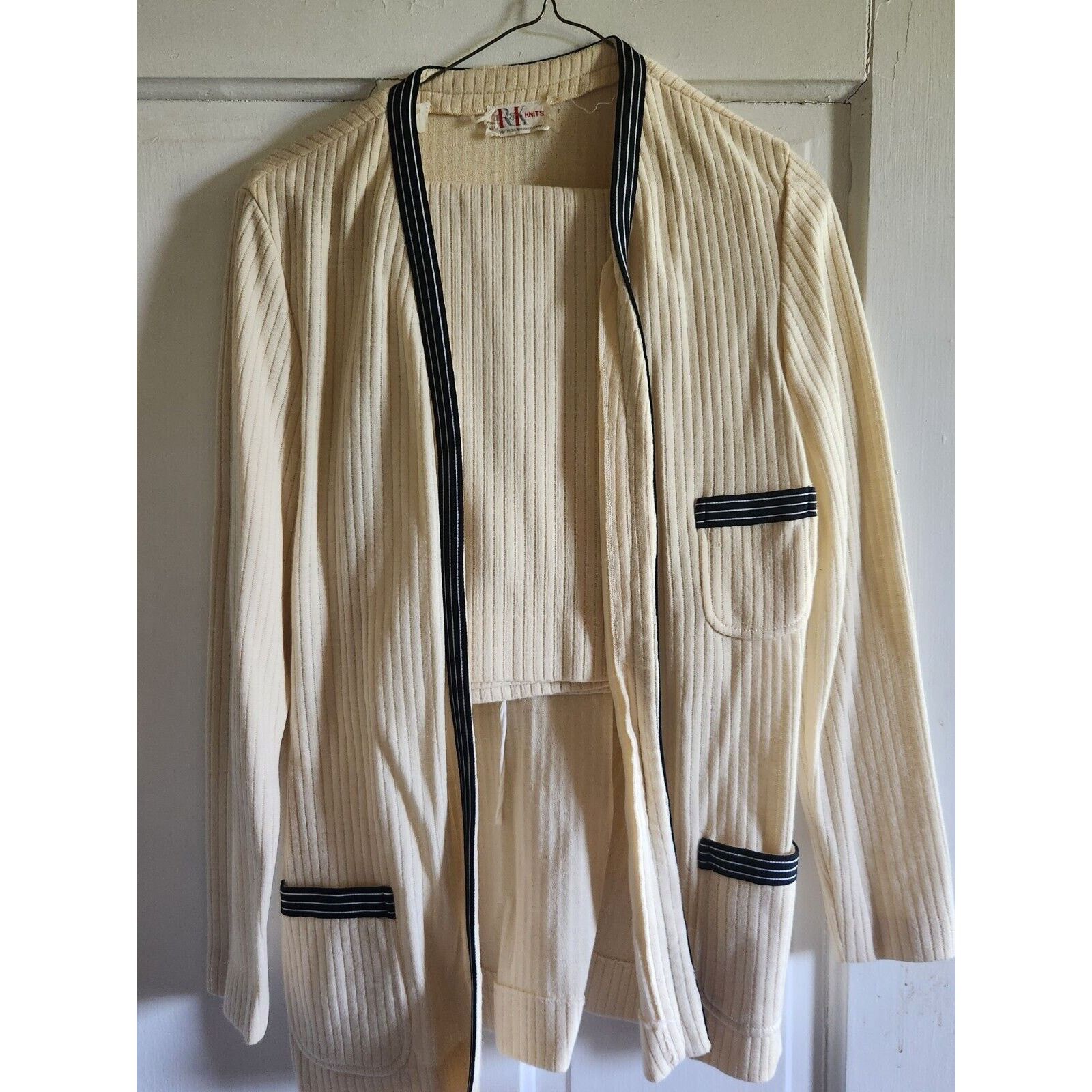Other R&K Knits vintage skirt Jacket off white blue trim Size18 Size XL / US 12-14 / IT 48-50 - 1 Thumbnail