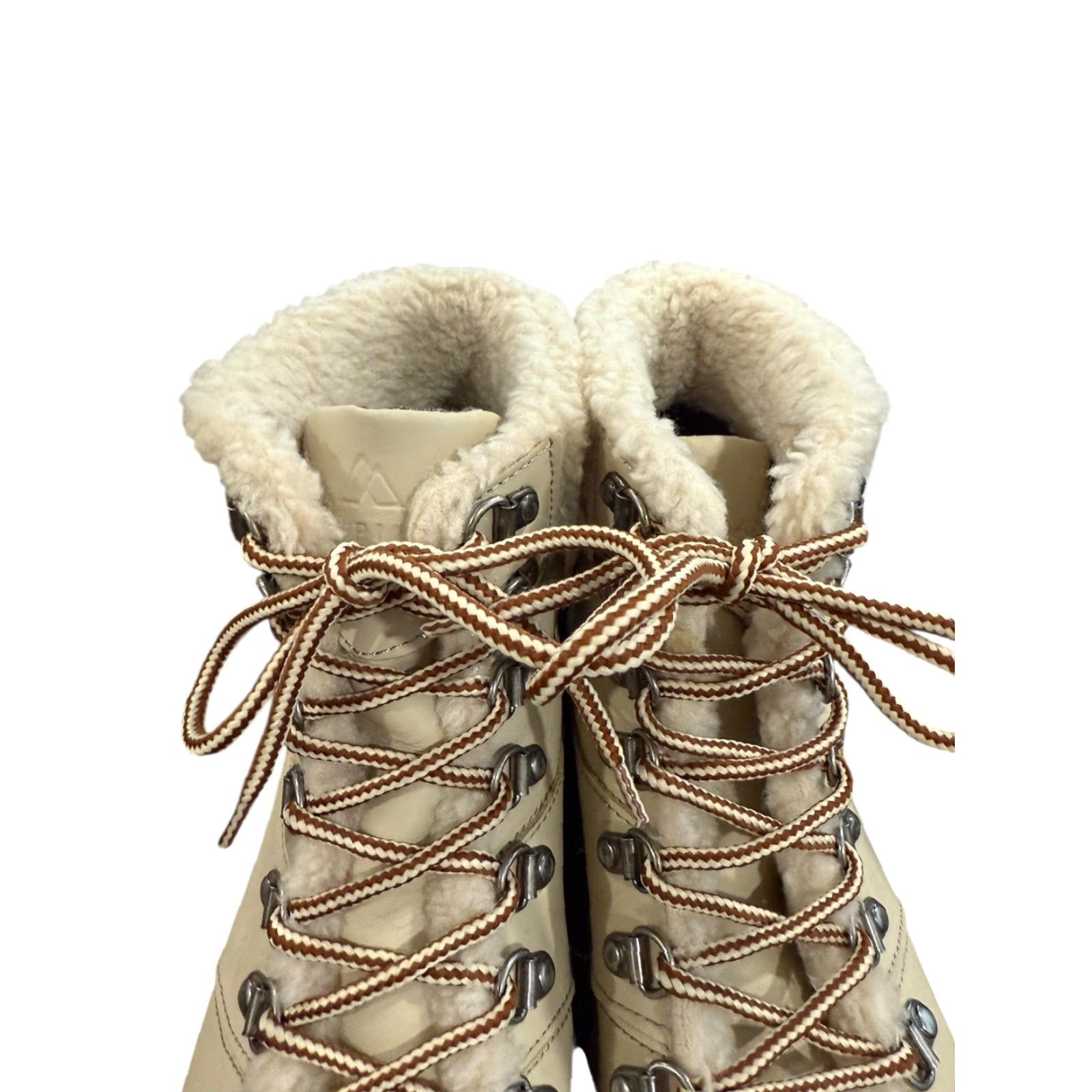 Vintage Alpine Design Beige Faux Shearling Holly Leather Hiking Boots Size 9.5 Women Size US 10 / IT 40 - 6 Thumbnail