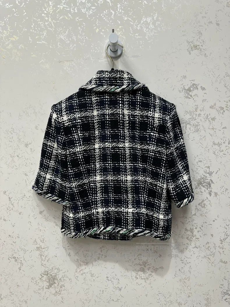 Chanel Chanel Waterfall Series Dark Blue Plaid Short-sleeved Jack Size XXS / US 00 / IT 34 - 2 Thumbnail