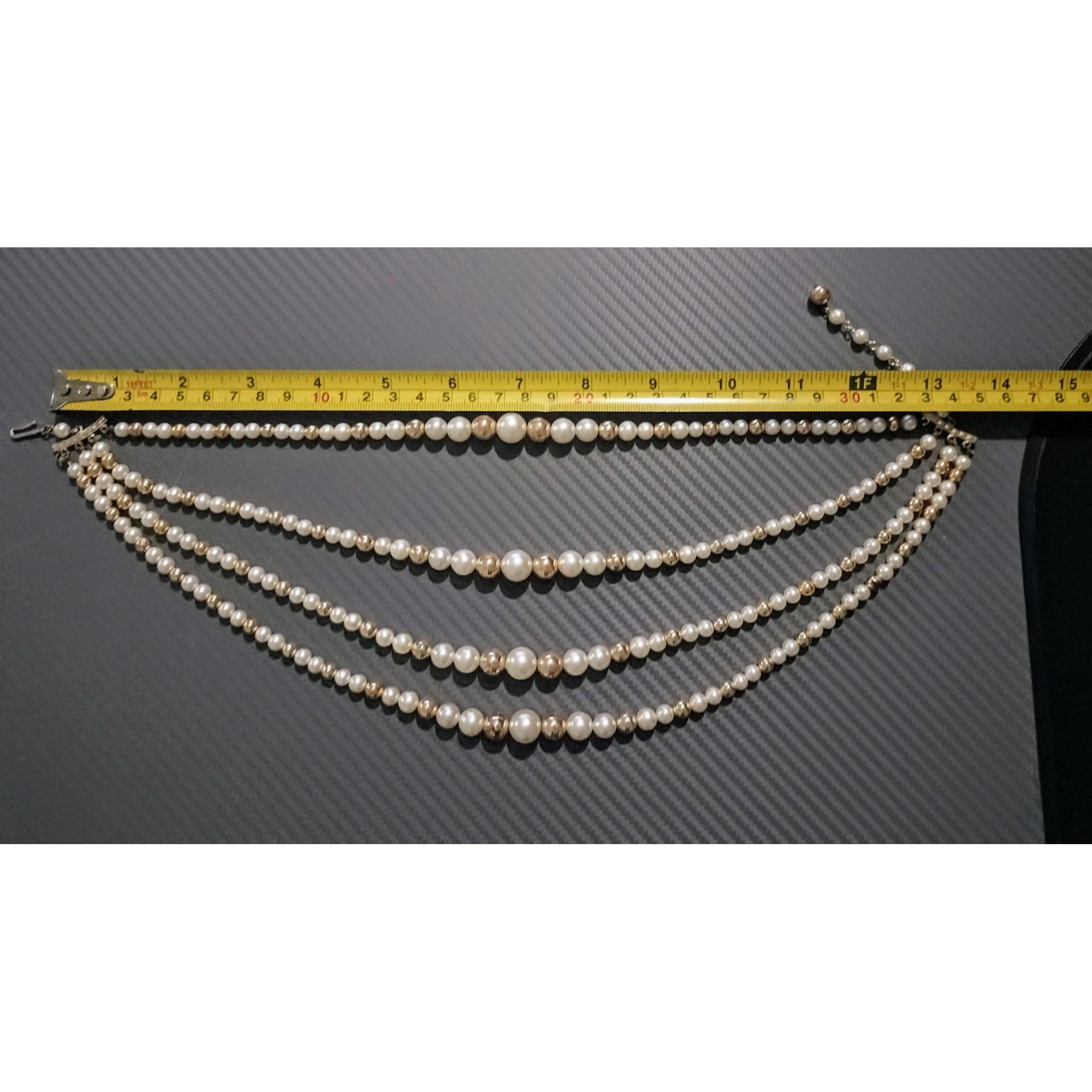 Vintage Vintage Multi Strand Faux Pearl Necklace White Gold Tone Dec Size ONE SIZE - 6 Thumbnail