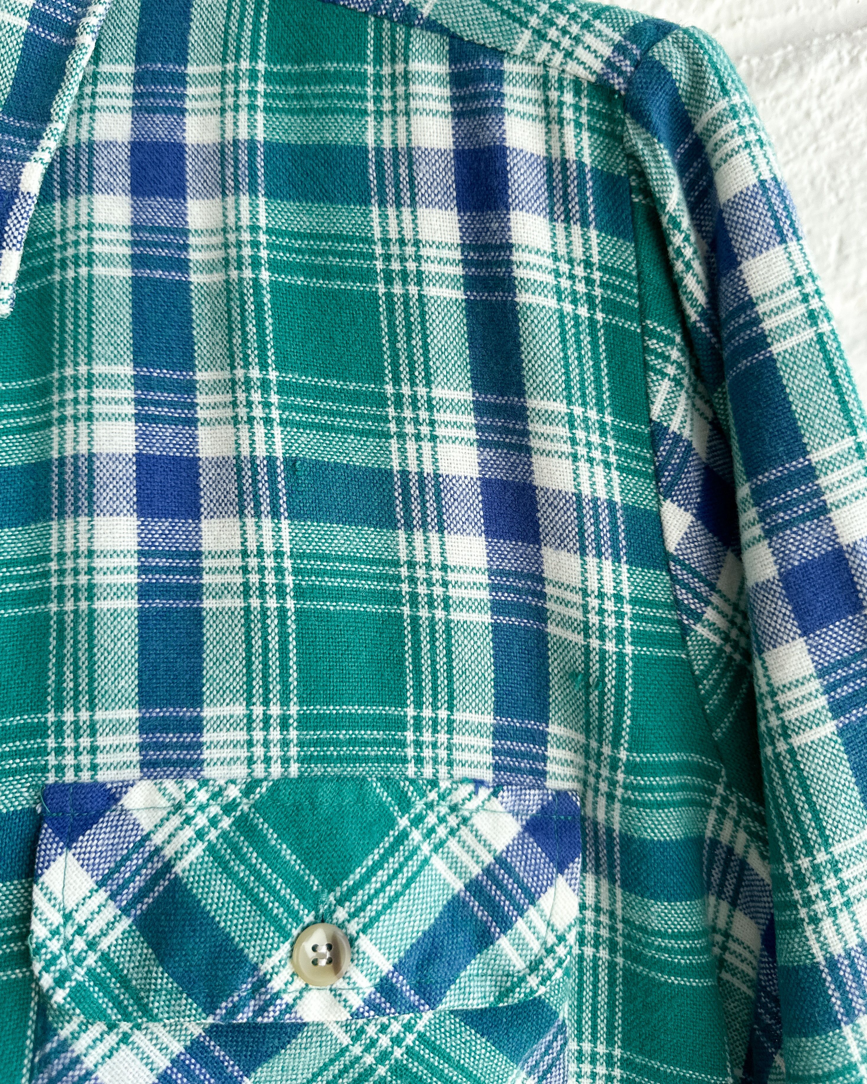 Vintage Vintage 1980s High Sierra Green Blue Plaid Flannel Shirt M Size US M / EU 48-50 / 2 - 4 Thumbnail