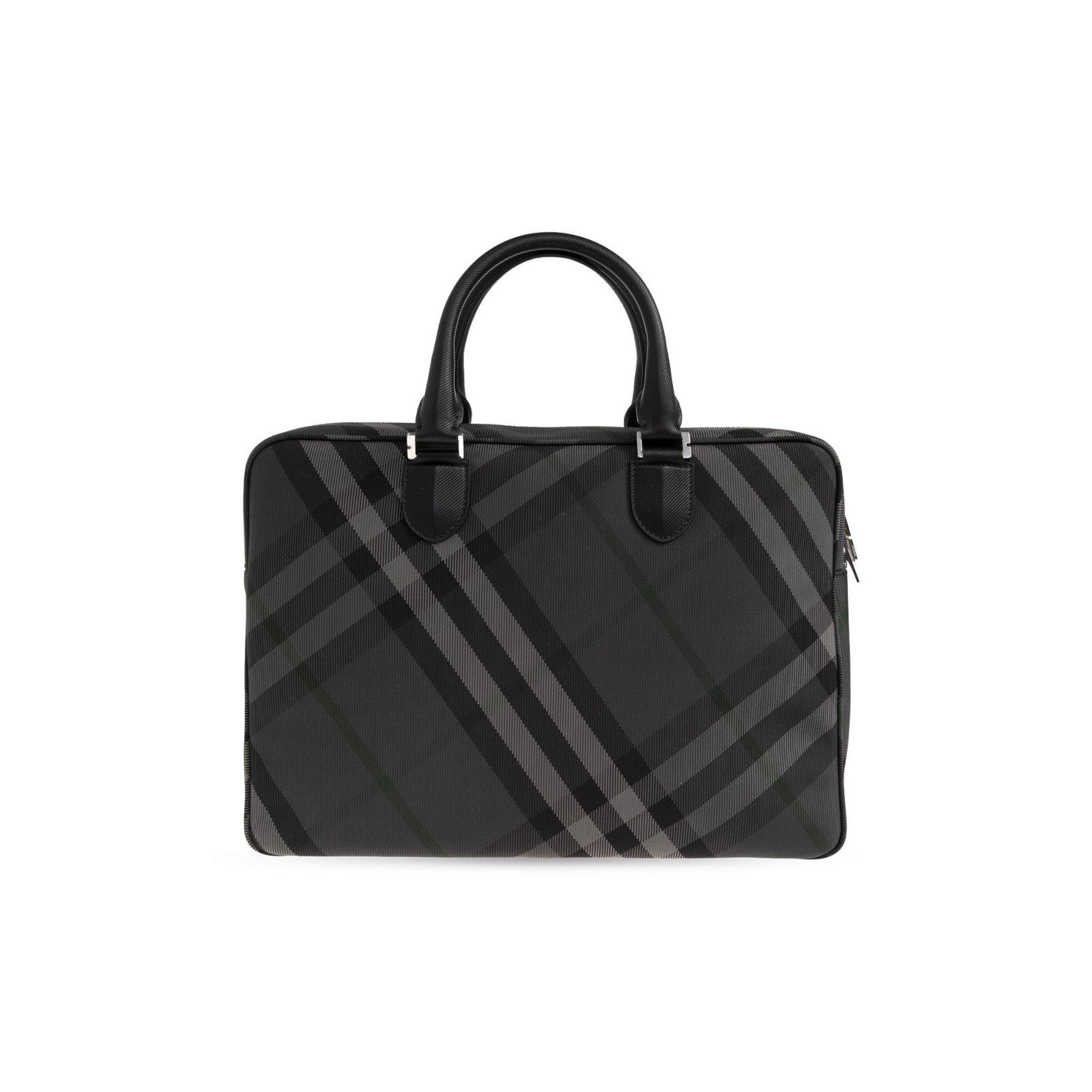 Burberry BURBERRY Charcoal Checkered Briefcase New Size ONE SIZE - 2 Thumbnail