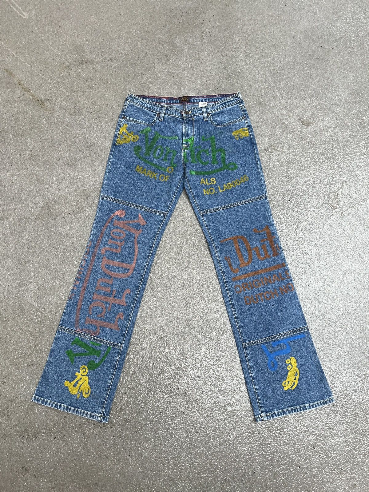 Vintage × Von Dutch Vintage y2k Von Dutch Big Print Sample Jeans Size 26" / US 2 / IT 38 - 1 Thumbnail