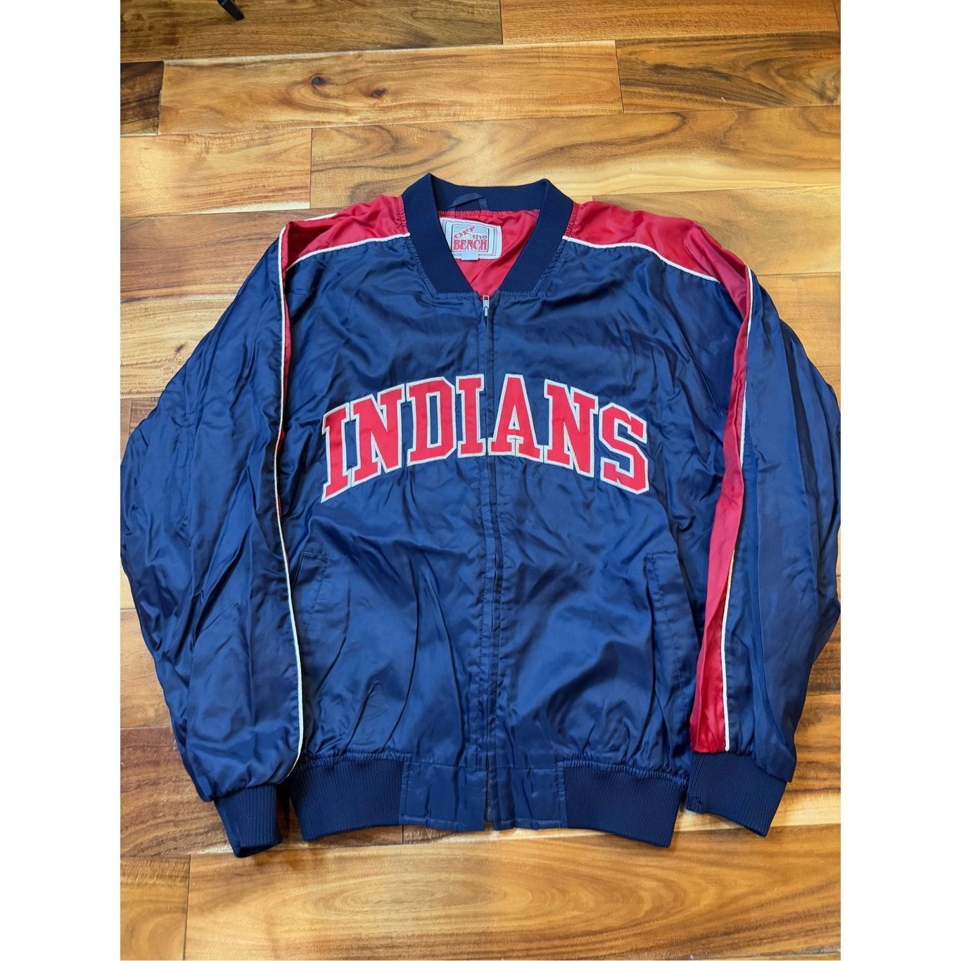 Vintage L vintage 1980s Cleveland Indians polyester Zip up jacket em Size US L / EU 52-54 / 3 - 1 Thumbnail