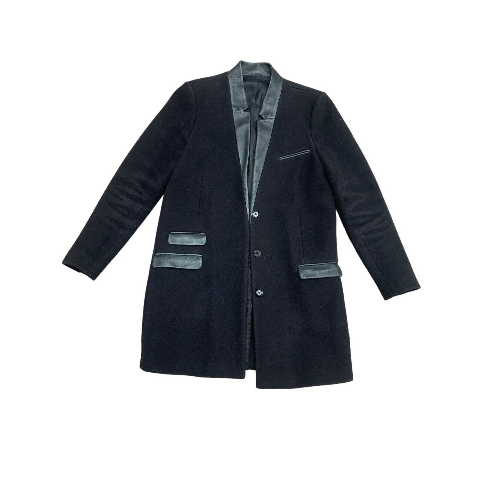 The Kooples Black Wool Coat Size US M / EU 48-50 / 2 - 3 Thumbnail
