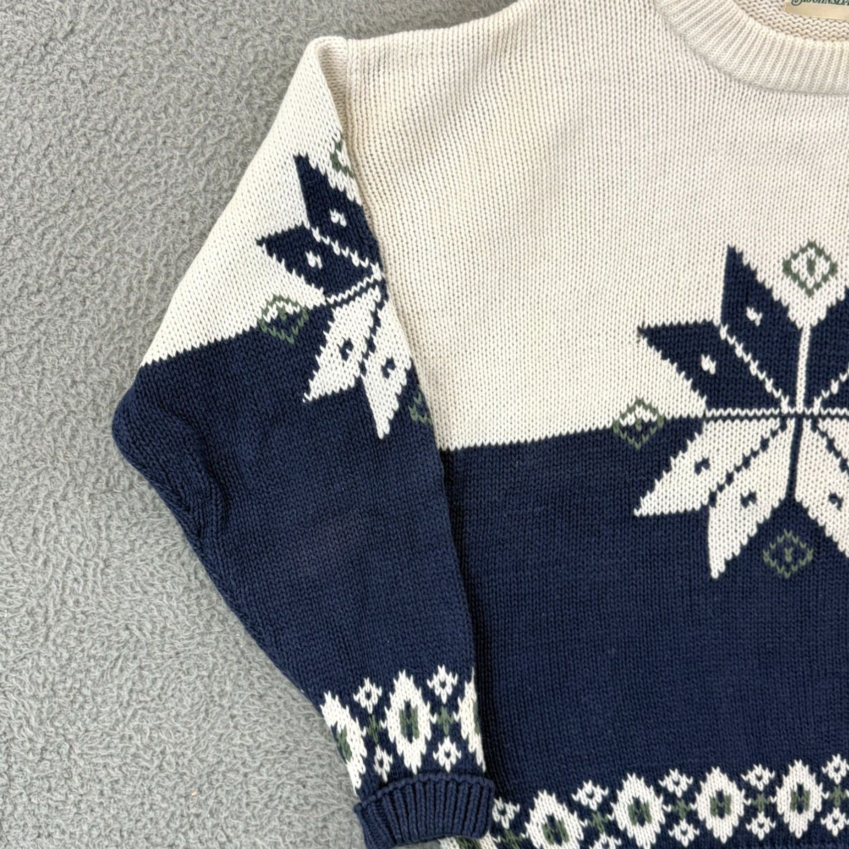 Vintage VINTAGE St Johns Bay Sweater Mens 2XL Blue Nordic Knit 90s Long Sleeve Crew Neck Size US XXL / EU 58 / 5 - 5 Thumbnail