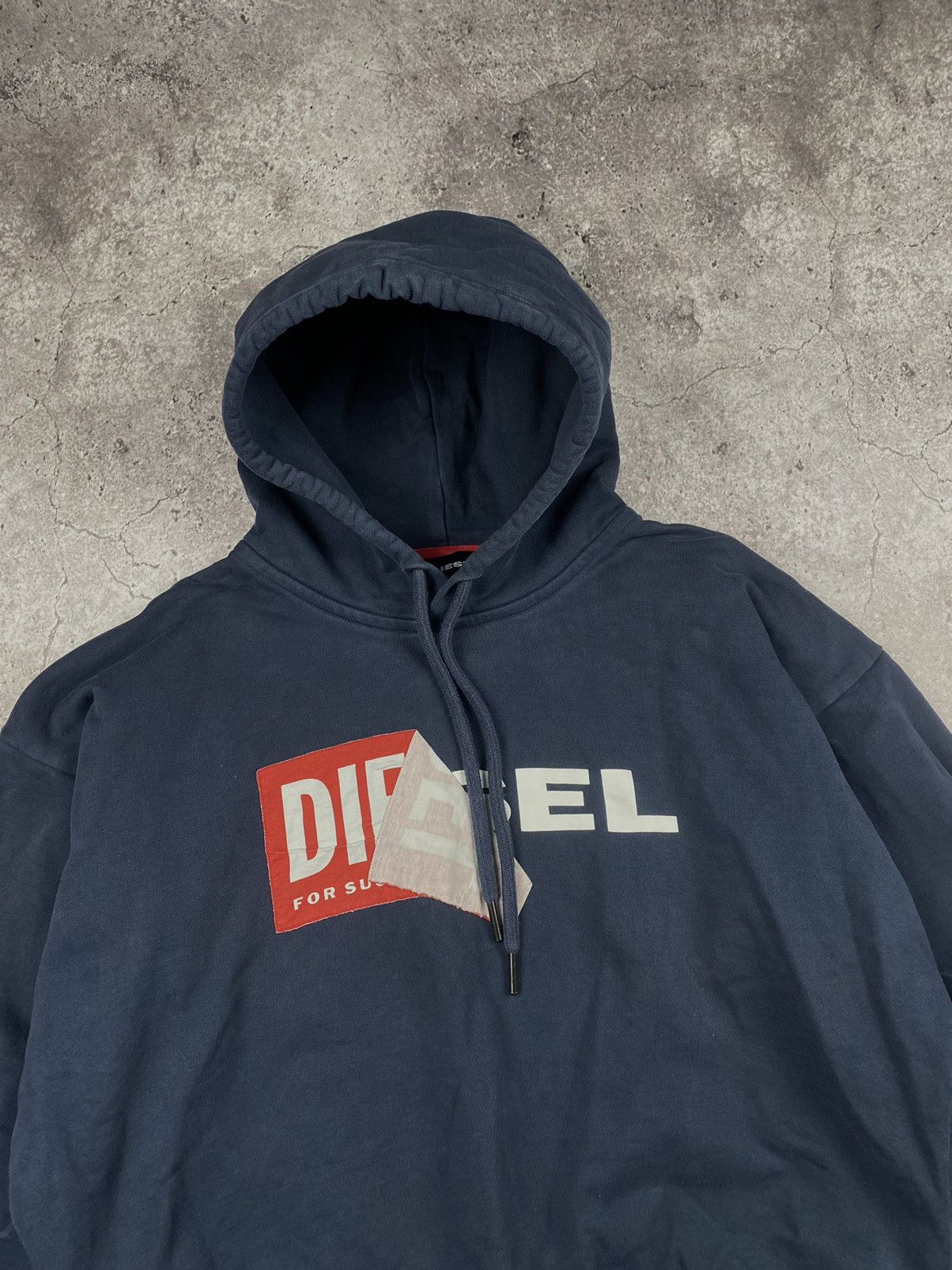 Diesel × Vintage Vintage 90s Diesel Box Embroidered Logo Baggy Hoodie Size US S / EU 44-46 / 1 - 3 Thumbnail