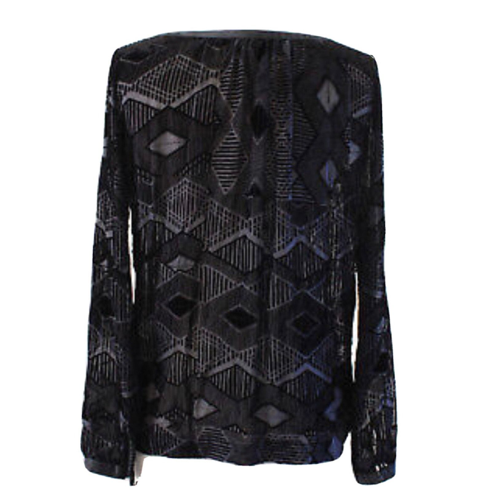 Club Monaco Club Monaco Black Sheer Top Size M Silk Velour A003257 Size M / US 6-8 / IT 42-44 - 3 Thumbnail
