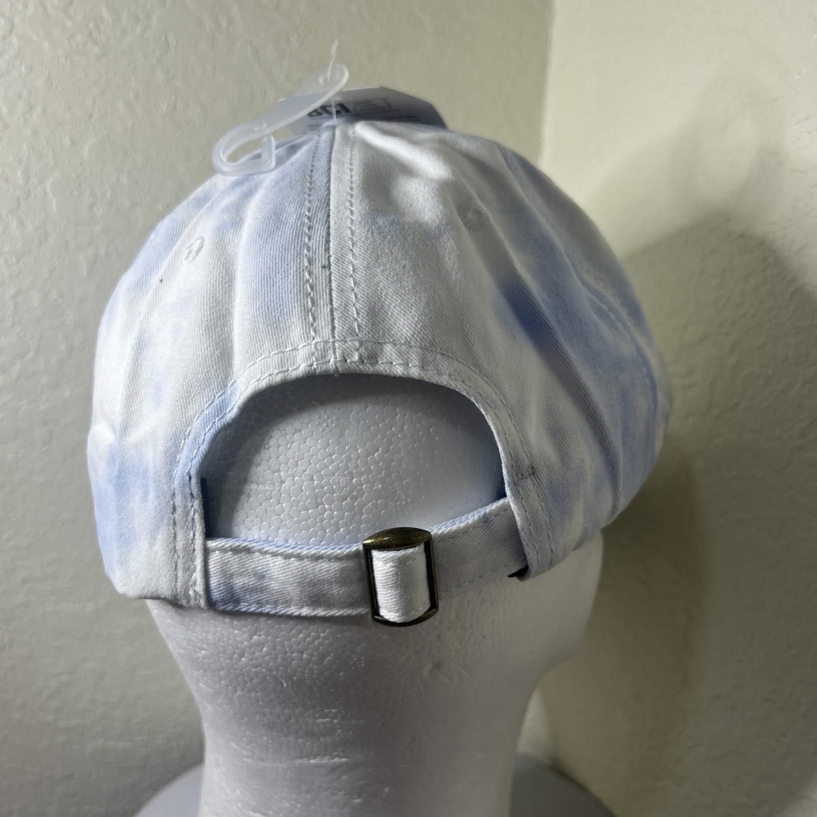 Designer LAKE VIBES Denim Embroidered Strapback Baseball Hat Cap NWT Size ONE SIZE - 4 Thumbnail