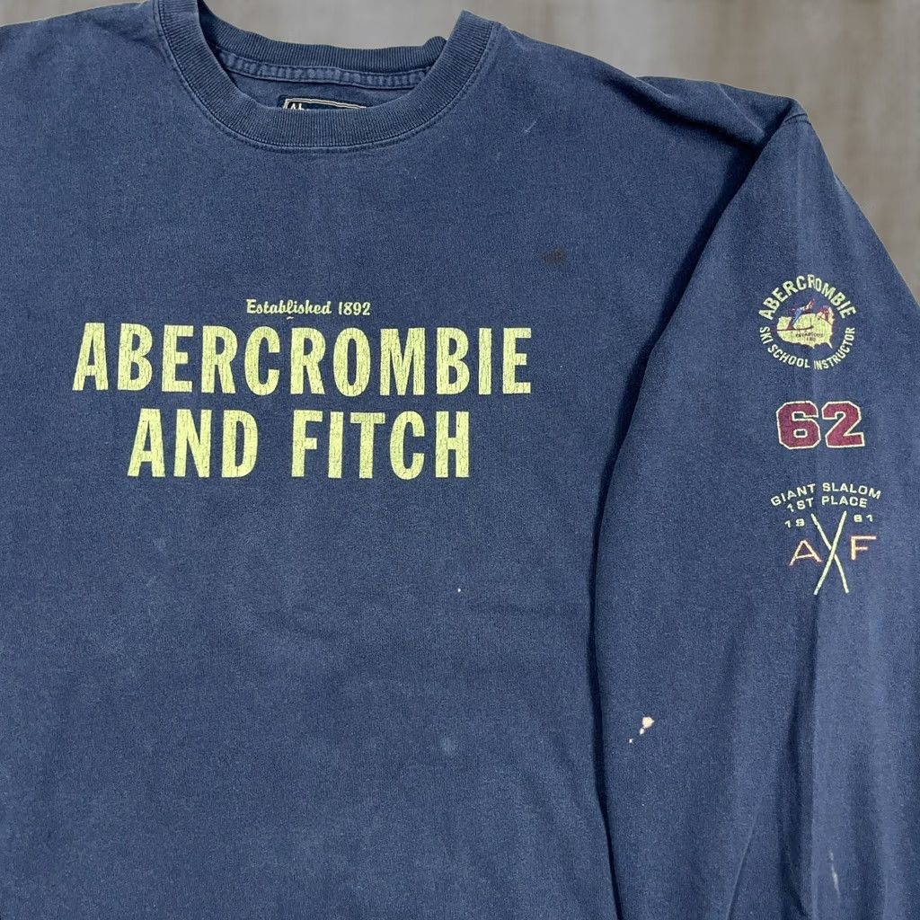 Abercrombie & Fitch Vintage Abercrombie & Fitch Shirt XL Blue Long Sleeve Tee Y2K Faded Grunge Men Size US XL / EU 56 / 4 - 1 Thumbnail