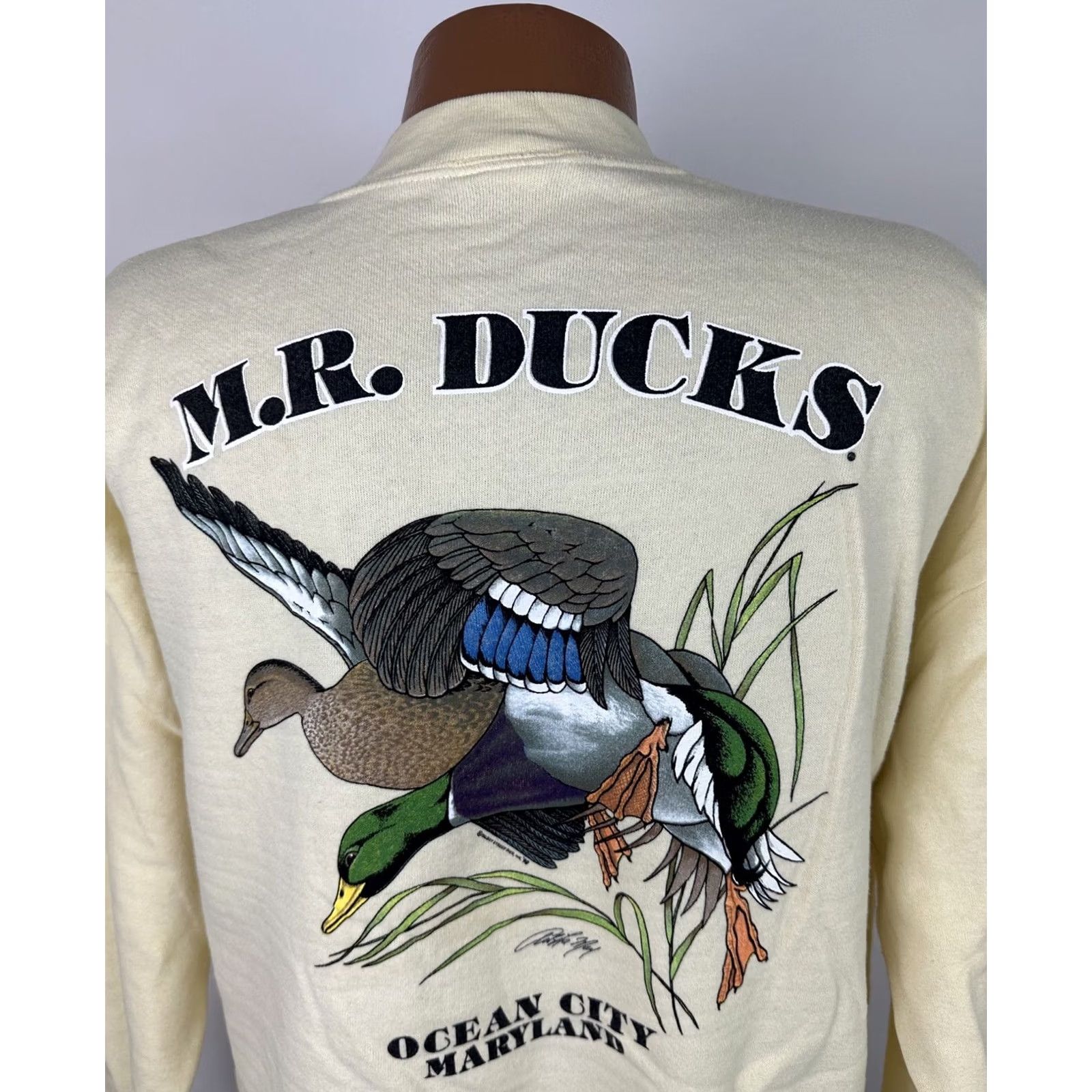 Buttero Vintage MR Ducks Sweatshirt Mens XL Butter Yellow Outdoor Duck Hunting Birds Size US XL / EU 56 / 4 - 2 Thumbnail