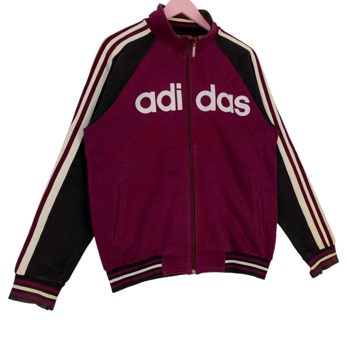 Adidas × Vintage Vintage Adidas Printed Logo Full Zip Turtleneck Sweater Size US M / EU 48-50 / 2 - 3 Thumbnail