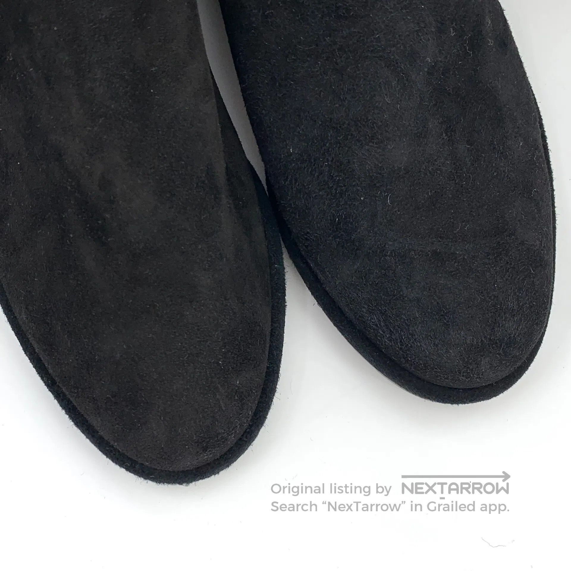 Swarovski SW Black Suede Round Toe Flat Casual Tall Boots| Size US 5.5 / IT 35.5 - 9 Thumbnail