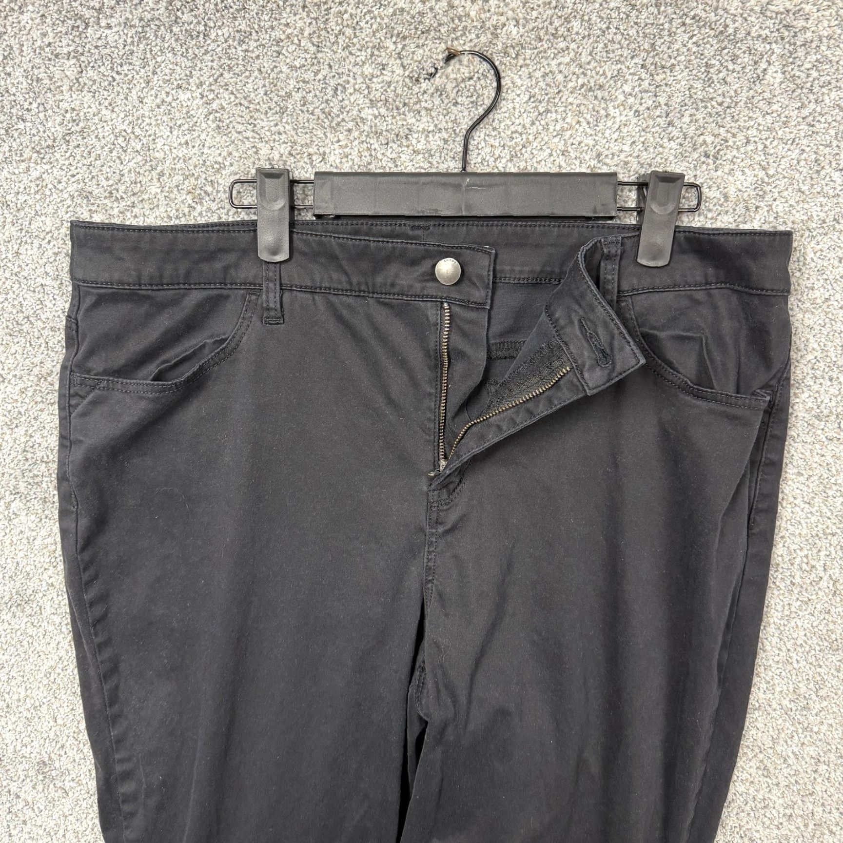 Vintage Chico's Pants Women's Black Girlfriend Slim Leg Ankle Stretch Twill Pockets Casual Size 26" / US 2 / IT 38 - 6 Thumbnail