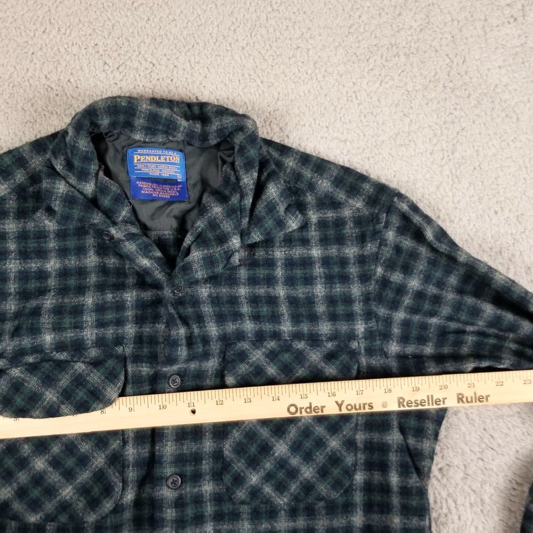 Pendleton VINTAGE Pendleton Wool Shirt Plaid Button-Up Casual Adult Medium Blue 50s 60s Beach Men Size US XL / EU 56 / 4 - 5 Thumbnail