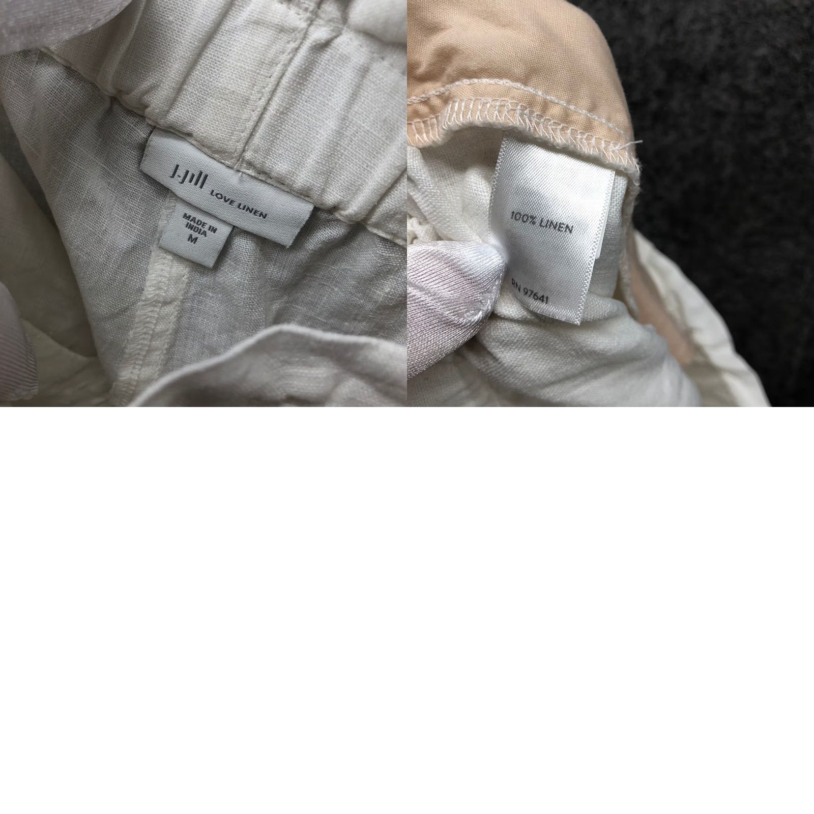 J. Jill VINTAGE J.Jill 100% Linen White Shorts Womens M High Waisted Roll Cuff Paperbag Size 32" / US 10 / IT 46 - 8 Thumbnail