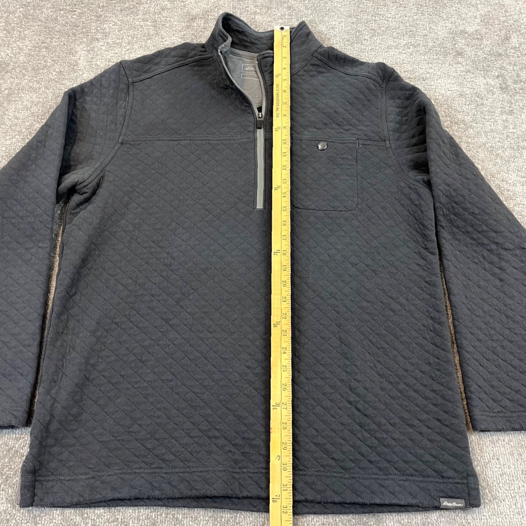 Eddie Bauer Eddie Bauer Sweater Jacket Men Large Gray Grid 1/2 Zip Pullover Outdoor Hike L/S Size US L / EU 52-54 / 3 - 4 Thumbnail