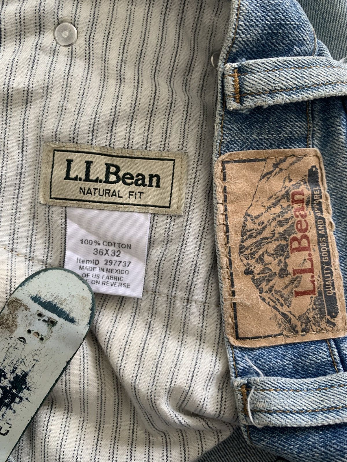 L.L. Bean Vintage LL Bean Natural fit Distressed Faded Jeans Size US 36 / EU 52 - 6 Thumbnail