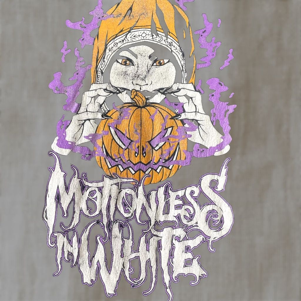 Vintage Motionless In White Shirt Mens Large Black Long Sleeve Band Graphic Pumpkin Size US L / EU 52-54 / 3 - 1 Thumbnail