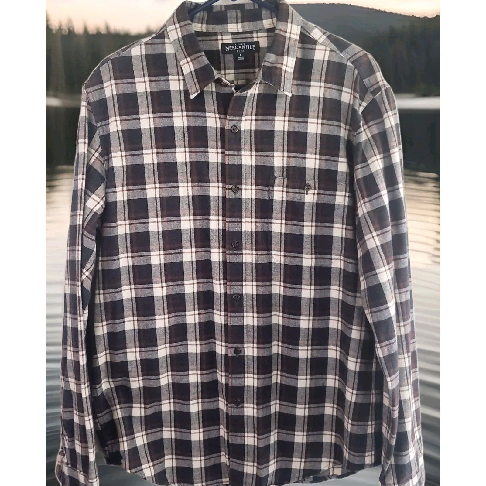 J.Crew J.CREW Mercantile Flex Shirt Men L Multicolor Plaid Flannel Button-Up, Long Sleeve, Cotton Spandex, Classic Fit, Elbow Pads, Pockets, Casual Wear Size US L / EU 52-54 / 3 - 2 Thumbnail