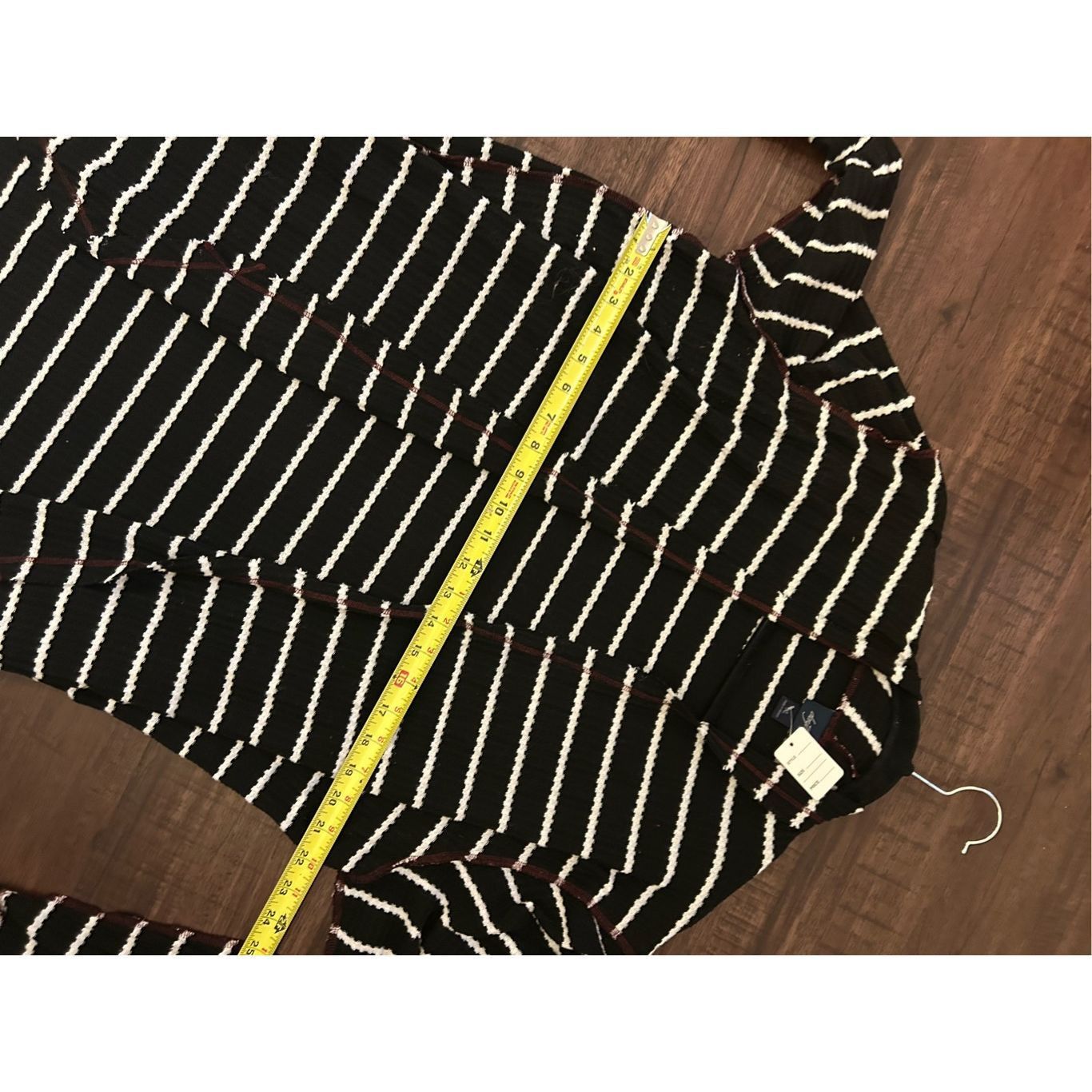 Other Day Trip (Buckle) Black White Stripe Cardigan Duster, Size X Size XL / US 12-14 / IT 48-50 - 3 Thumbnail