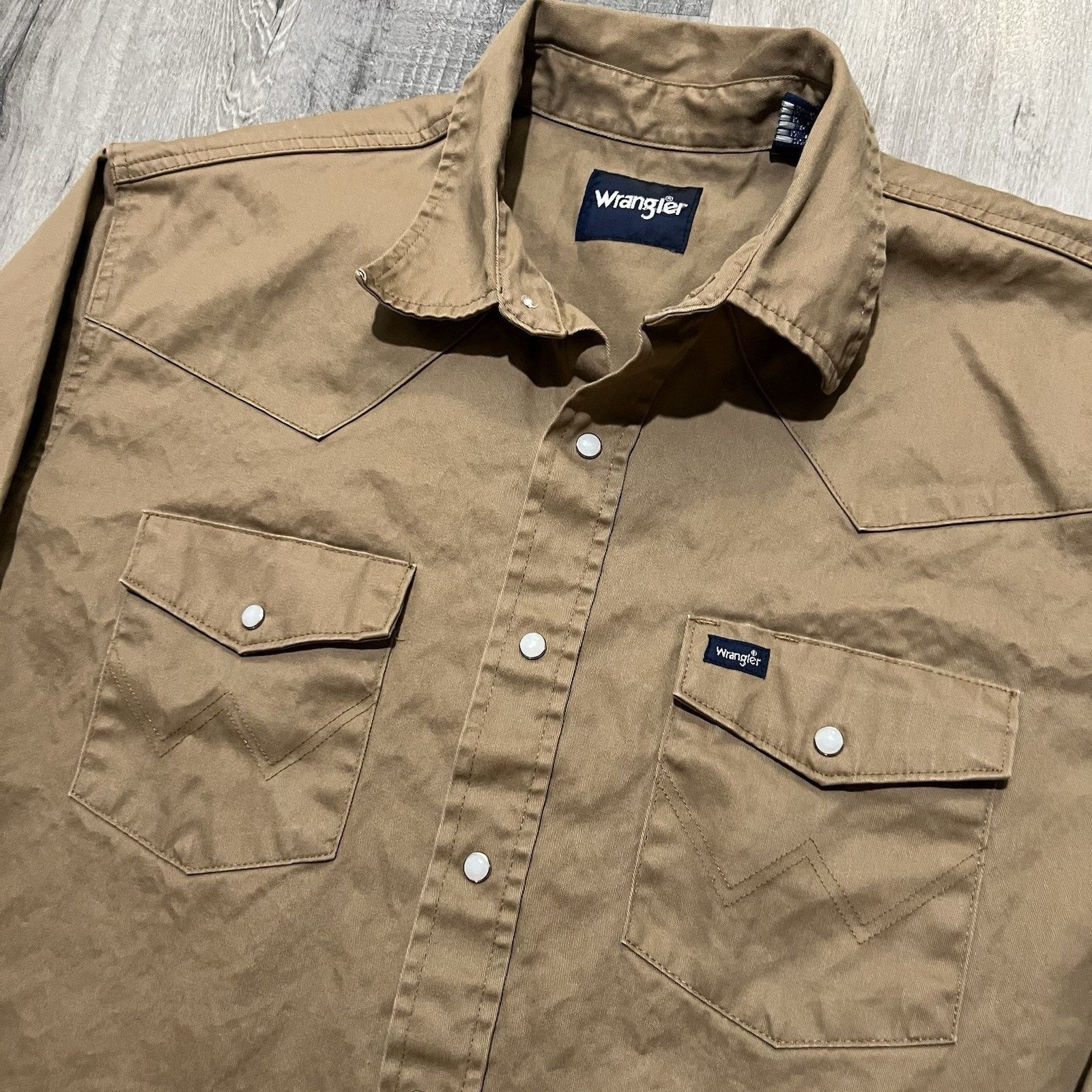 Wrangler VTG Wrangler Brushpopper Heavy Twill Pearl Snap Shirt XL Size US XL / EU 56 / 4 - 3 Thumbnail