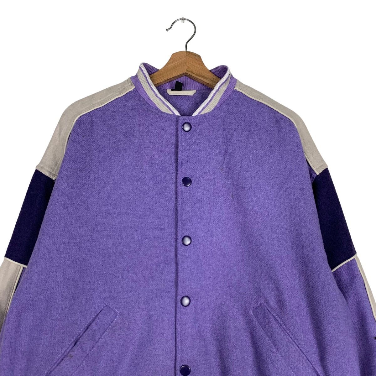 Divided DIVIDED Purple Oversize Varsity Jacket #0530-C24 Size US XS / EU 42 / 0 - 2 Thumbnail