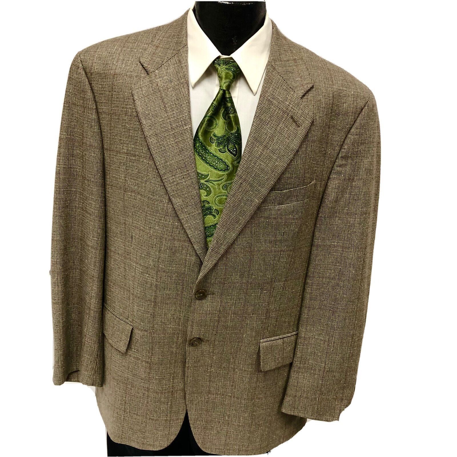 Ralph Lauren Vtg Ralph Lauren Gray Sage Sport Coat OVERCHECK Jacket Ja Size 44R - 1 Thumbnail